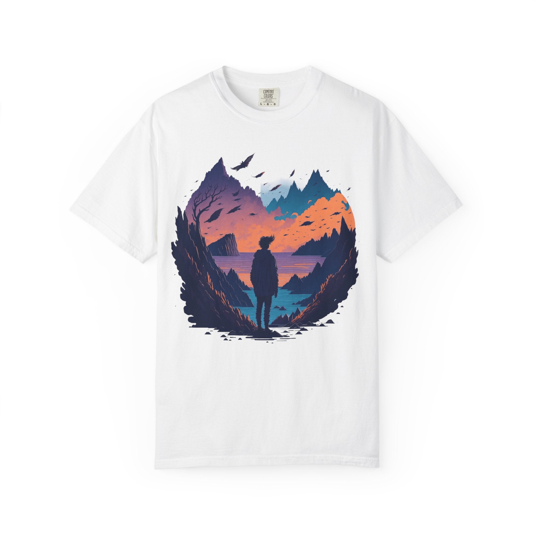 Adventure Landscape T-Shirt — "Know Yourself" Colorblock Back Print