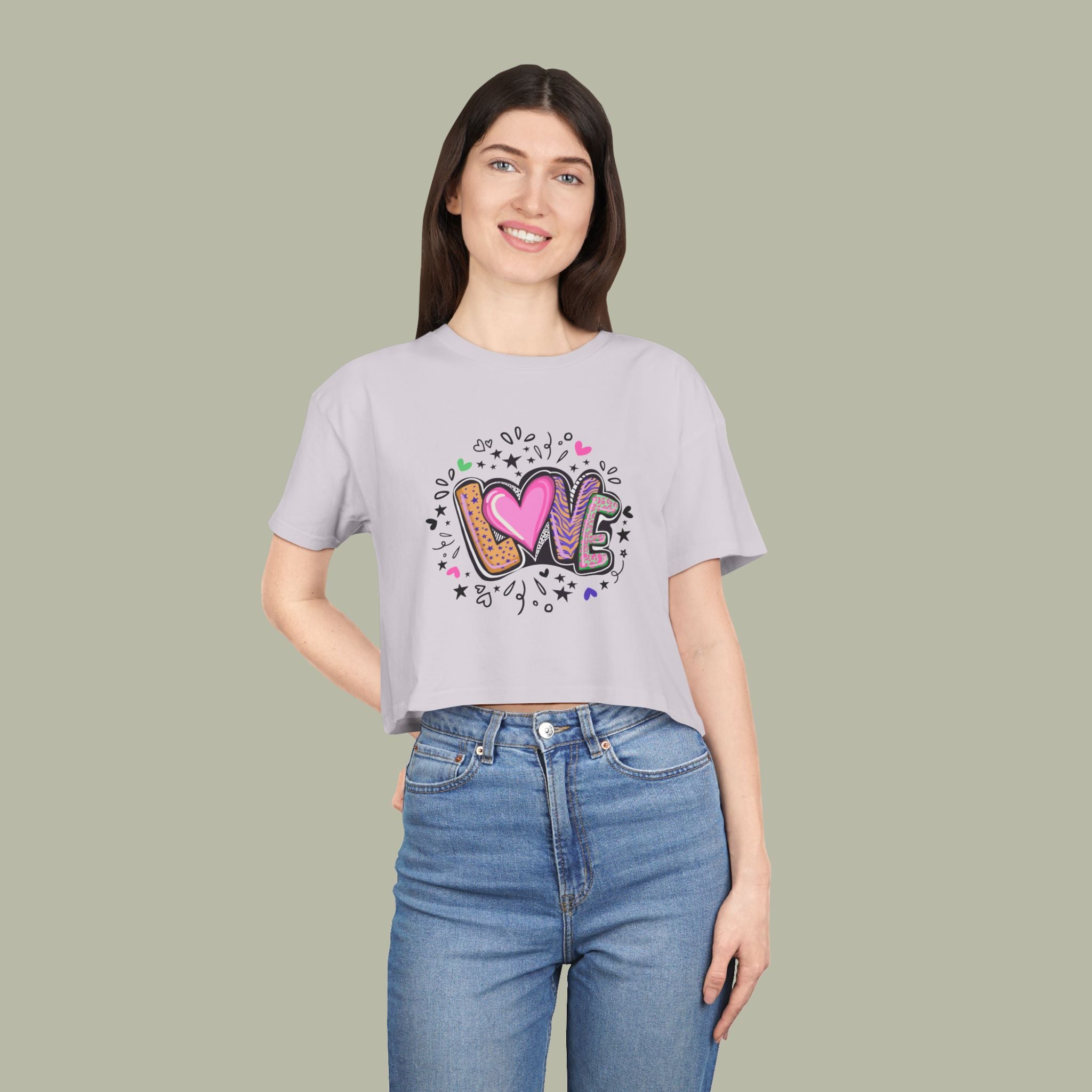 LOVE Heart Graffiti Crop Tee — Cute Love Graphic Top - Image 13
