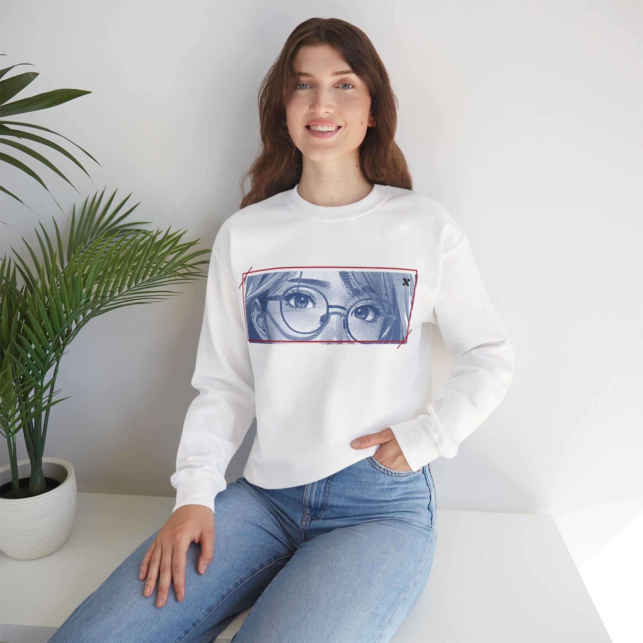 Crewneck Sweatshirt — 'Eyes Over Glasses' Graphic Sweatshirt