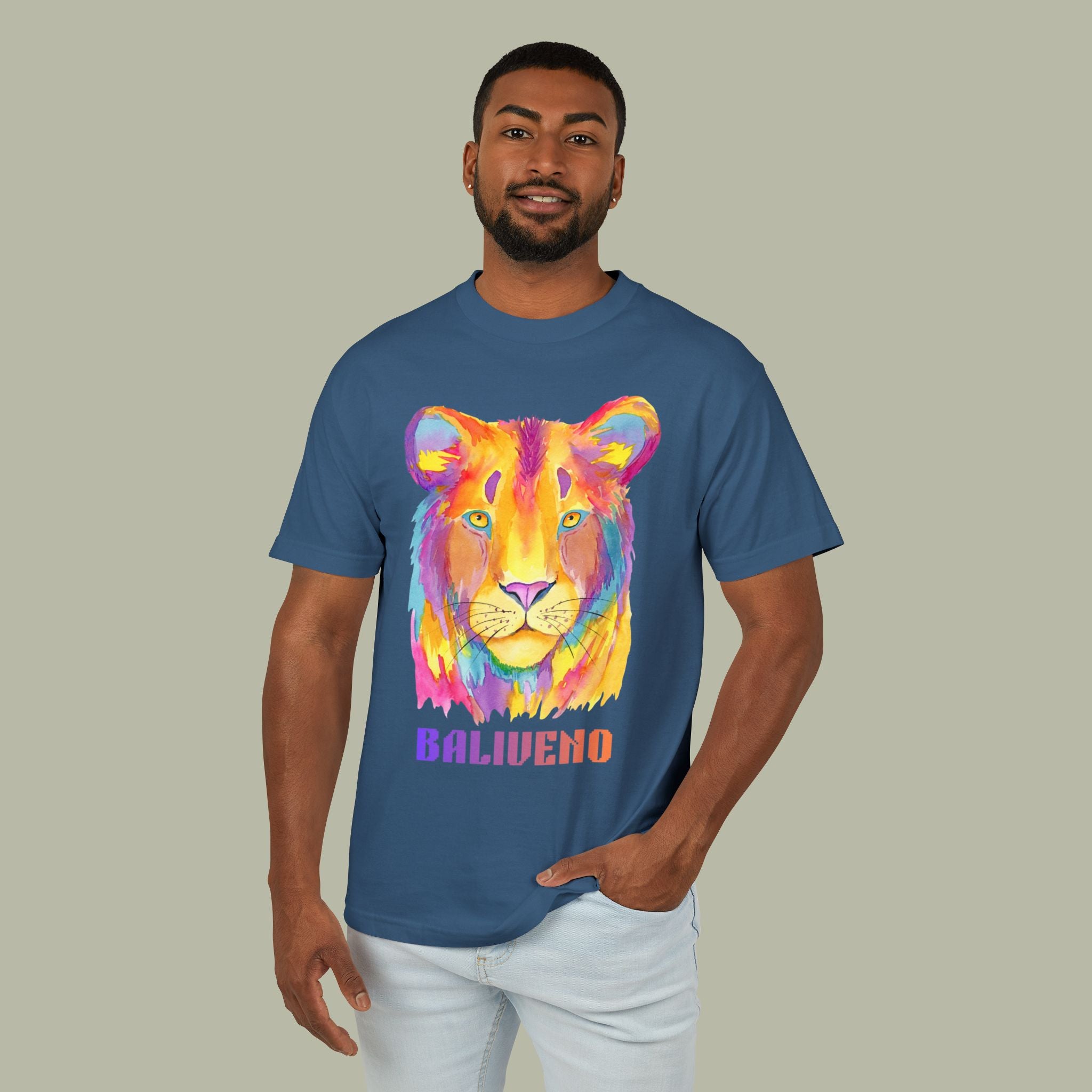 Baliveno Painted Lion Tee – 'Baliveno' Vibrant Wildlife Graphic T-Shirt - Image 9