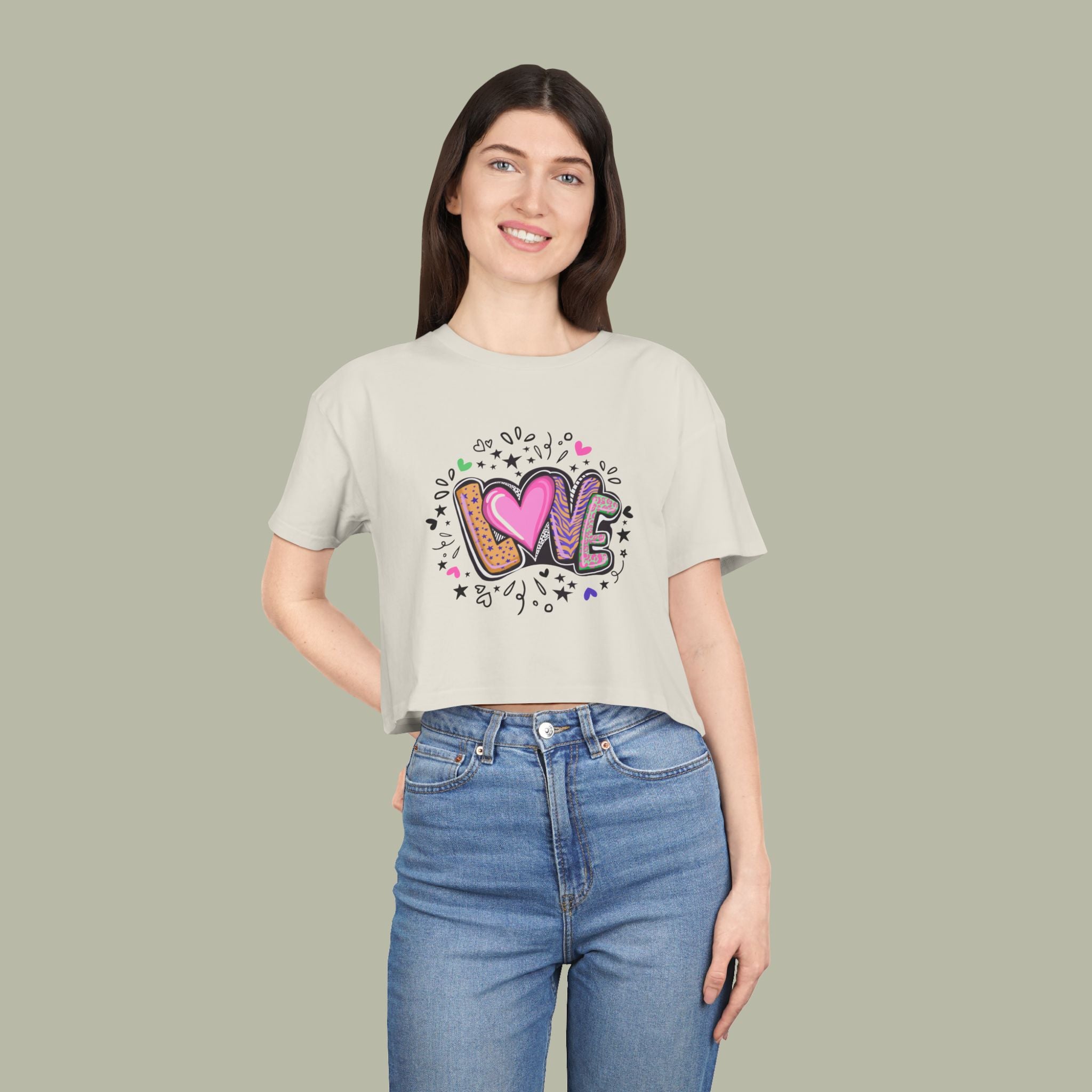 LOVE Heart Graffiti Crop Tee — Cute Love Graphic Top - Image 9