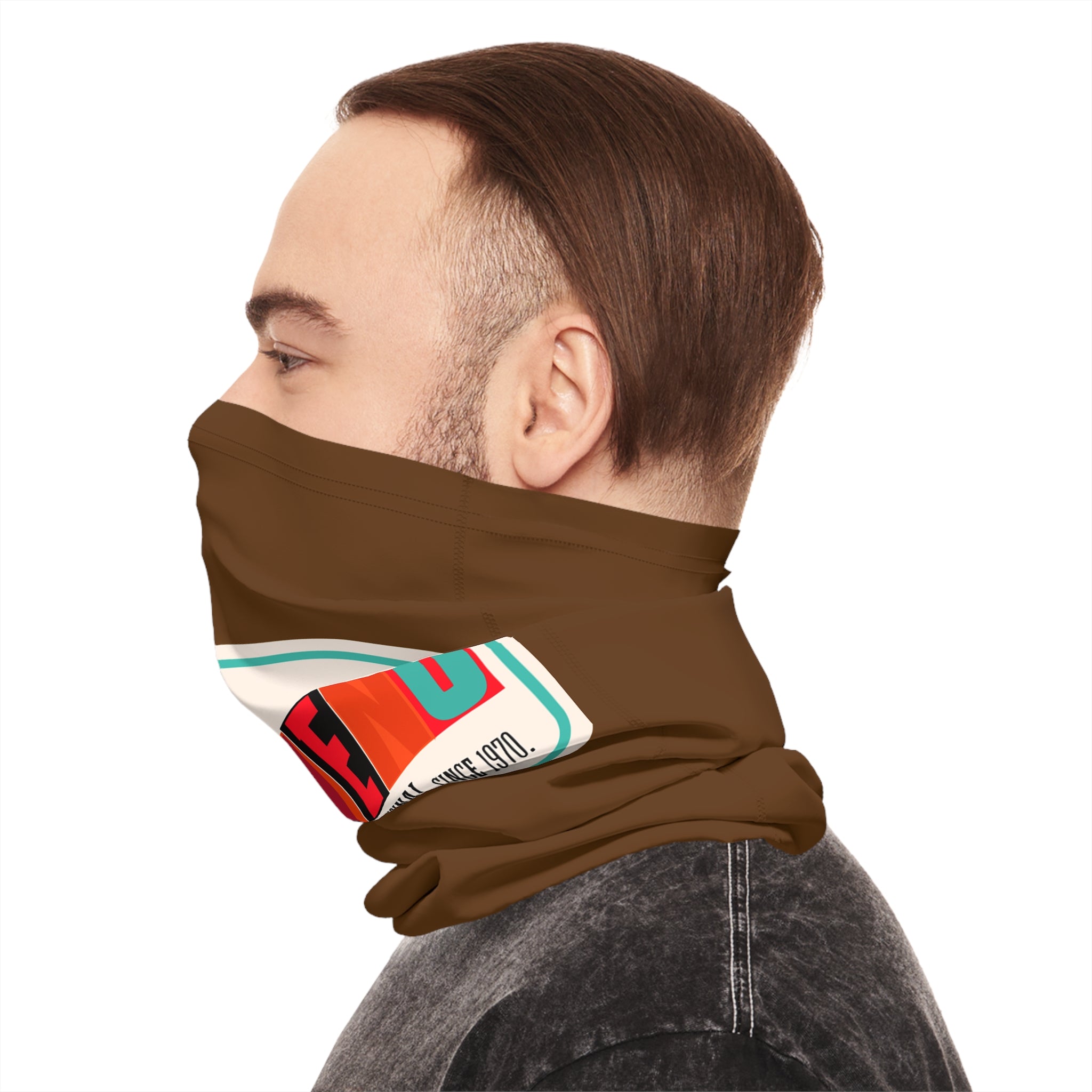 Balveno Retro Patch Neck Gaiter — Lightweight Brown Face Scarf - Image 5