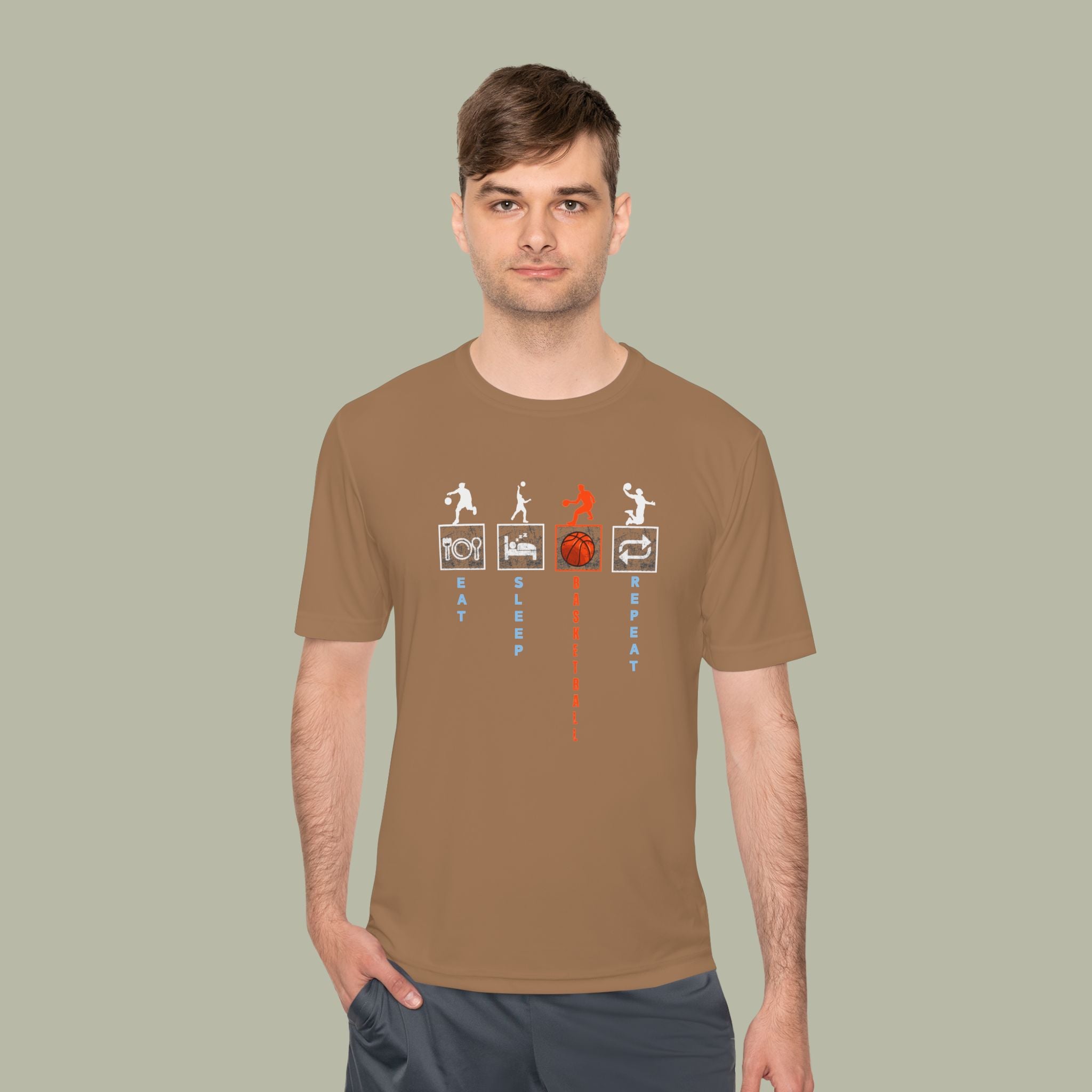 Eat Sleep Basketball Repeat Crew Graphic Tee — Rhythm, Steps & Movement - Image 3