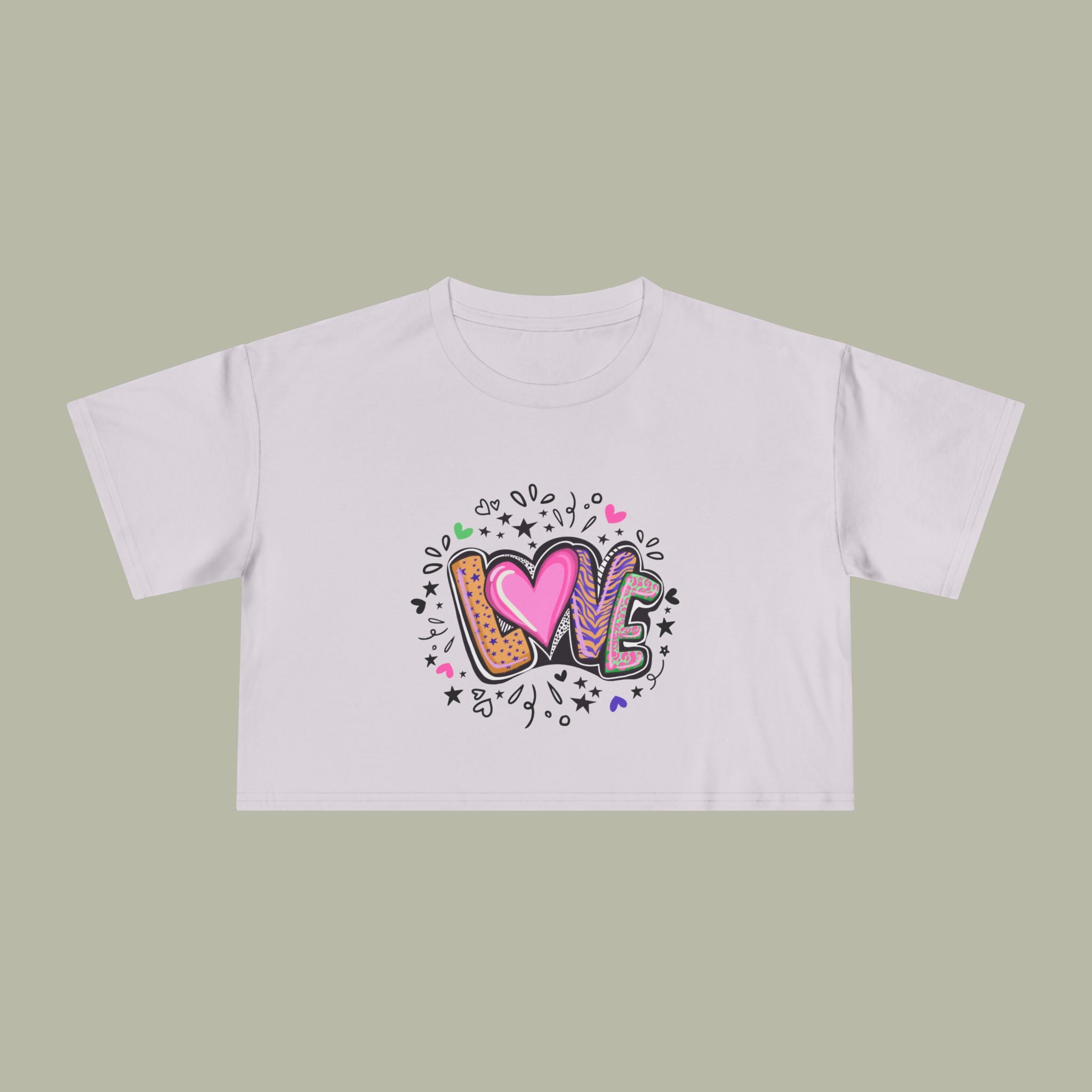 LOVE Heart Graffiti Crop Tee — Cute Love Graphic Top - Image 6