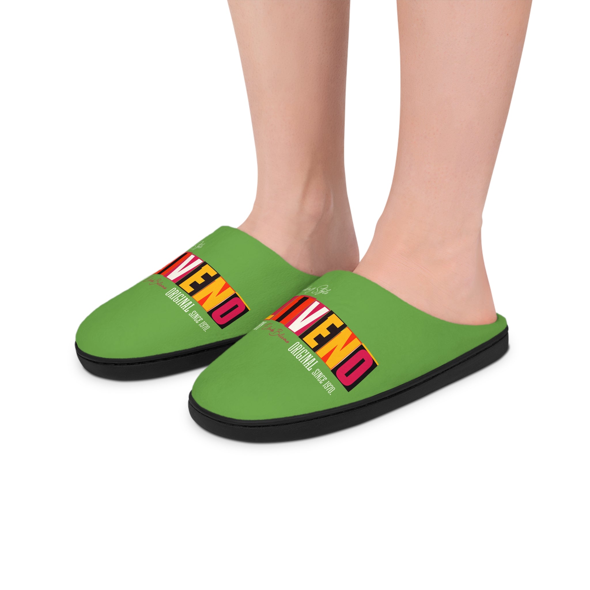 Men's Indoor Slippers — Bold Green 'BALIVENO' Cozy Home Slides