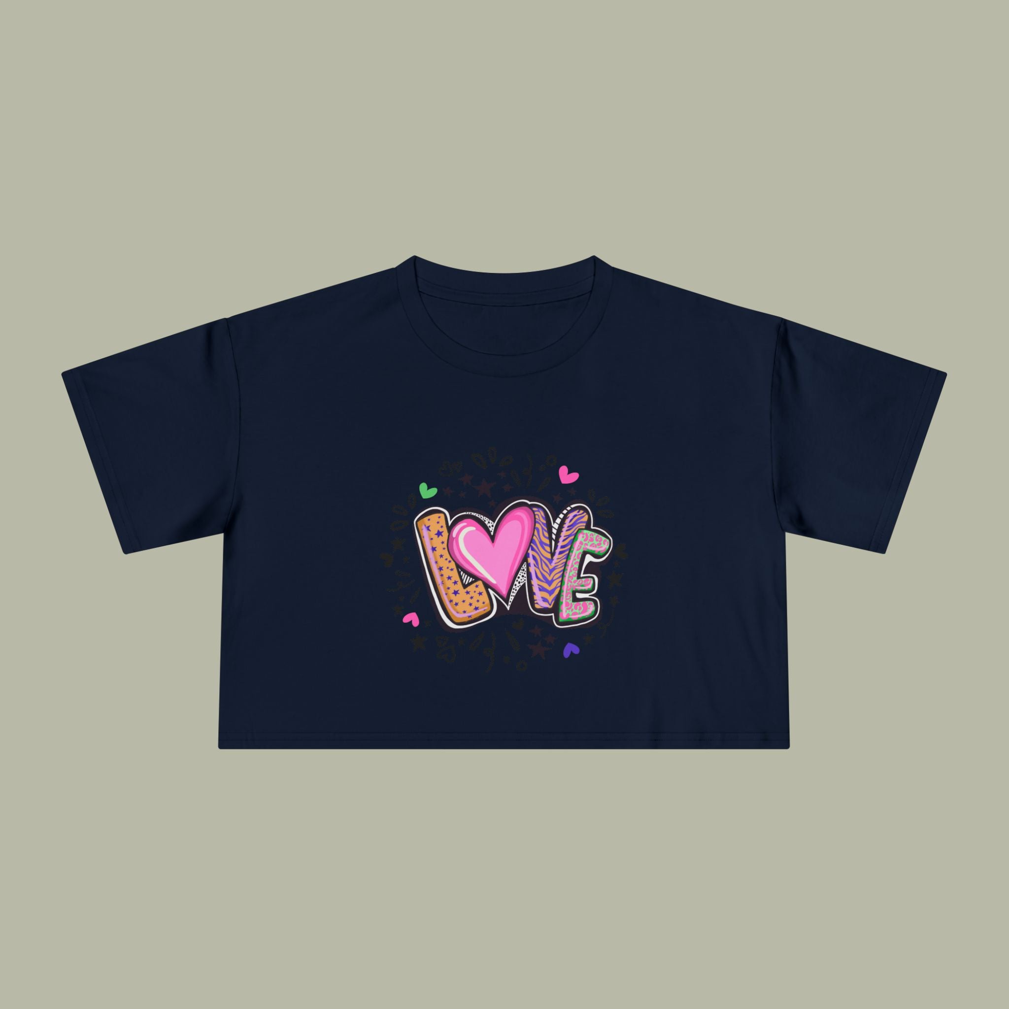 LOVE Heart Graffiti Crop Tee — Cute Love Graphic Top - Image 5