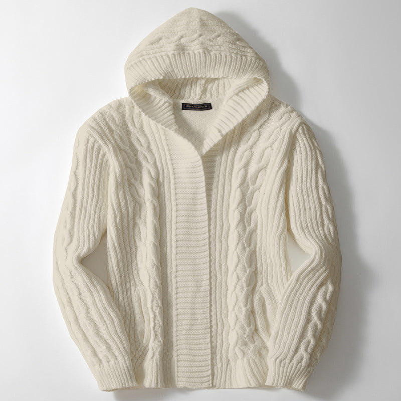 European And American Mens Twisted-knit Cardigan Sweater - Image 3