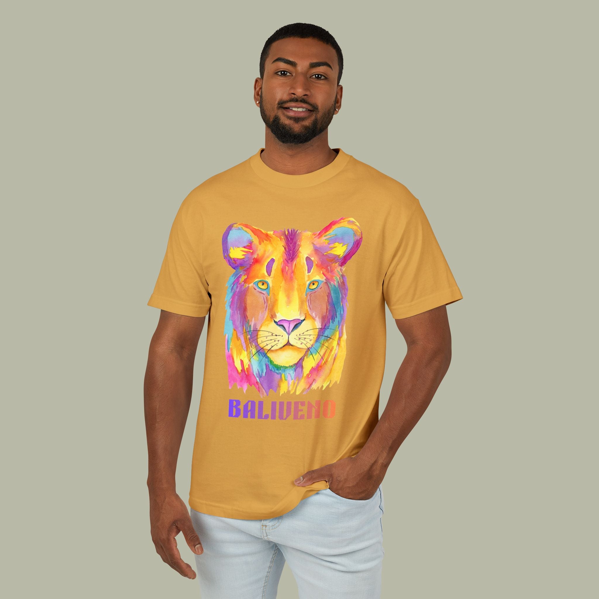 Baliveno Painted Lion Tee – 'Baliveno' Vibrant Wildlife Graphic T-Shirt - Image 7