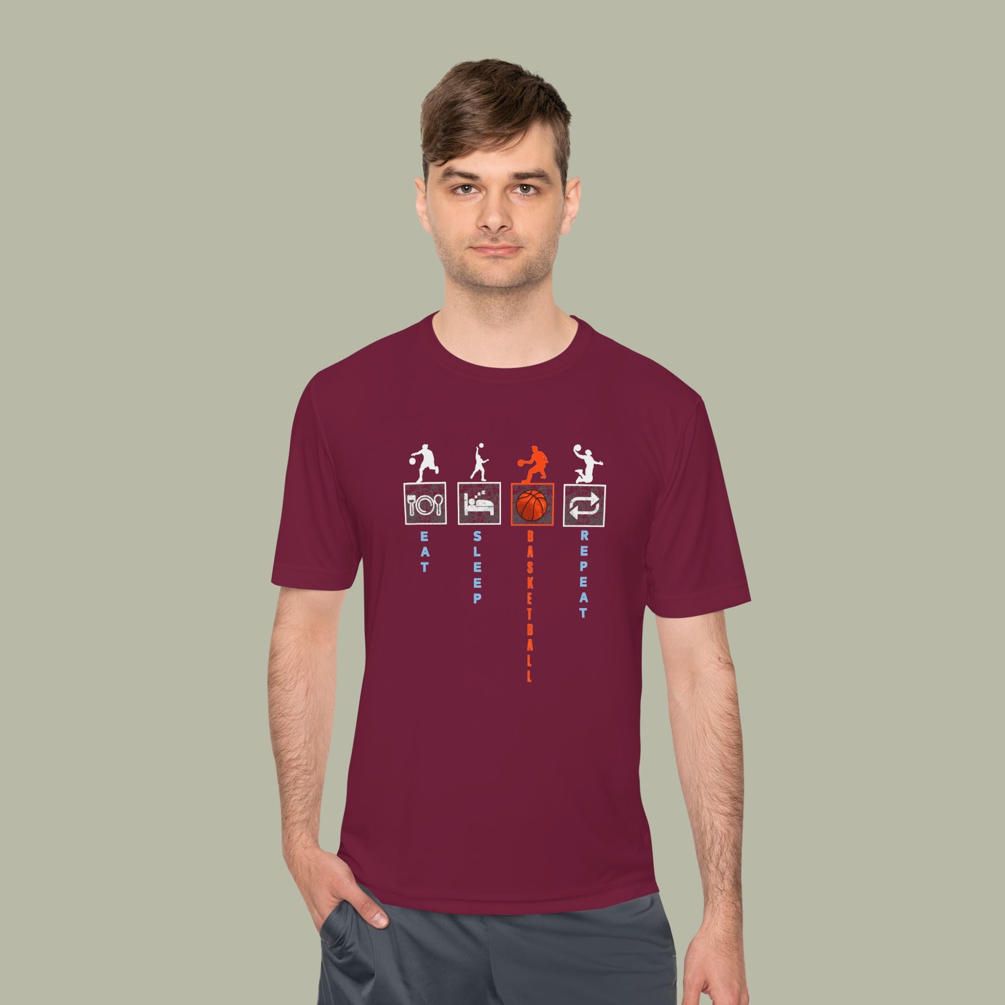 Eat Sleep Basketball Repeat Crew Graphic Tee — Rhythm, Steps & Movement - Image 11