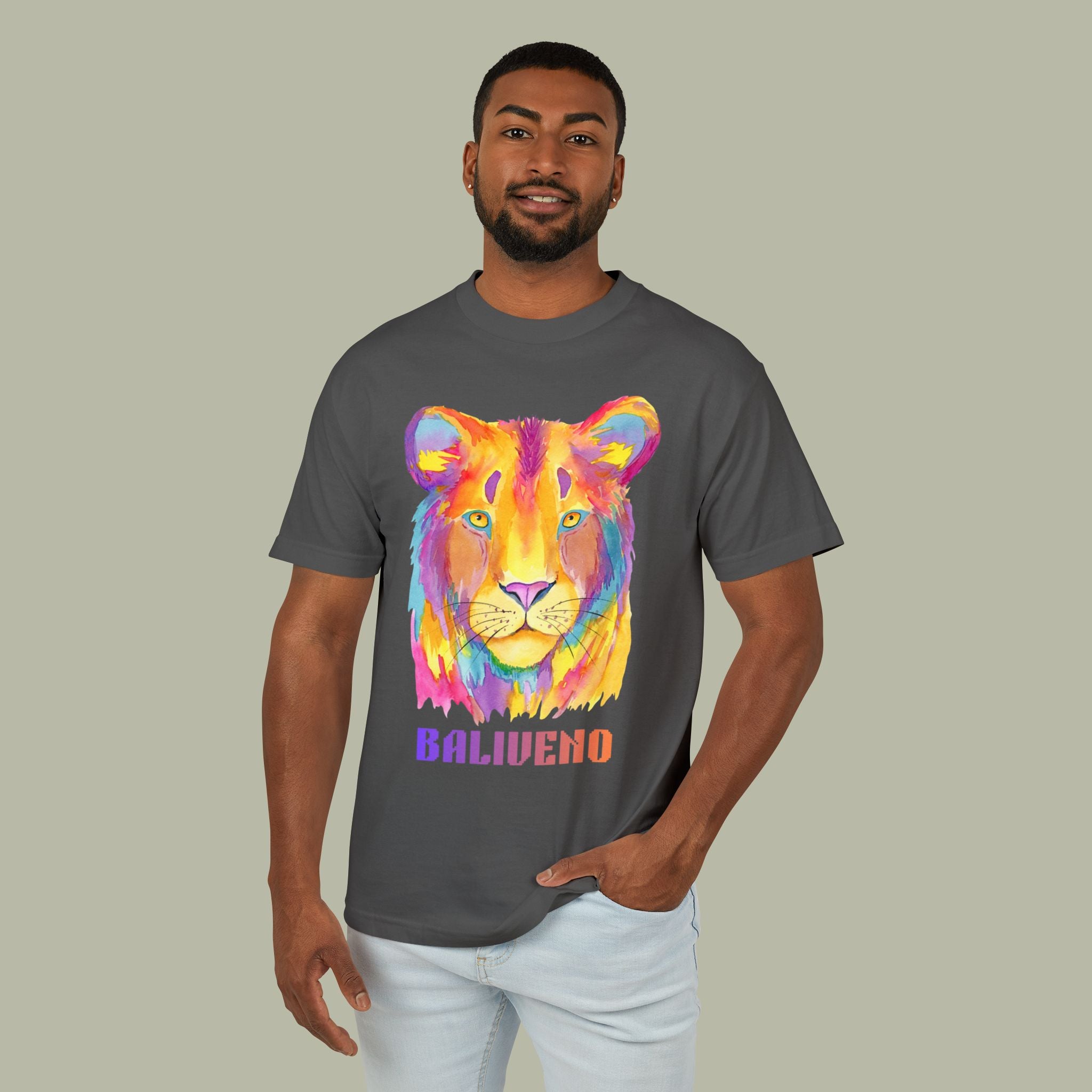 Baliveno Painted Lion Tee – 'Baliveno' Vibrant Wildlife Graphic T-Shirt - Image 10