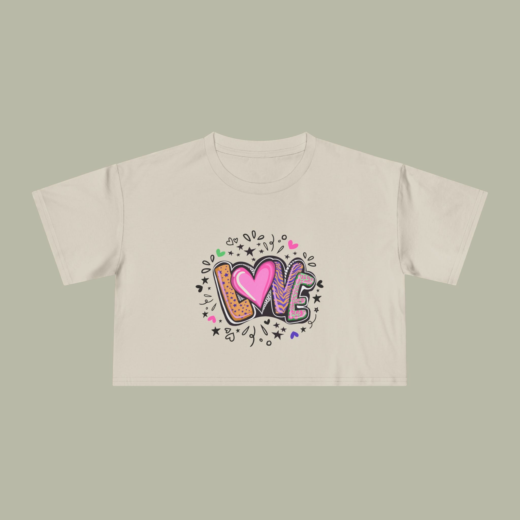 LOVE Heart Graffiti Crop Tee — Cute Love Graphic Top - Image 3
