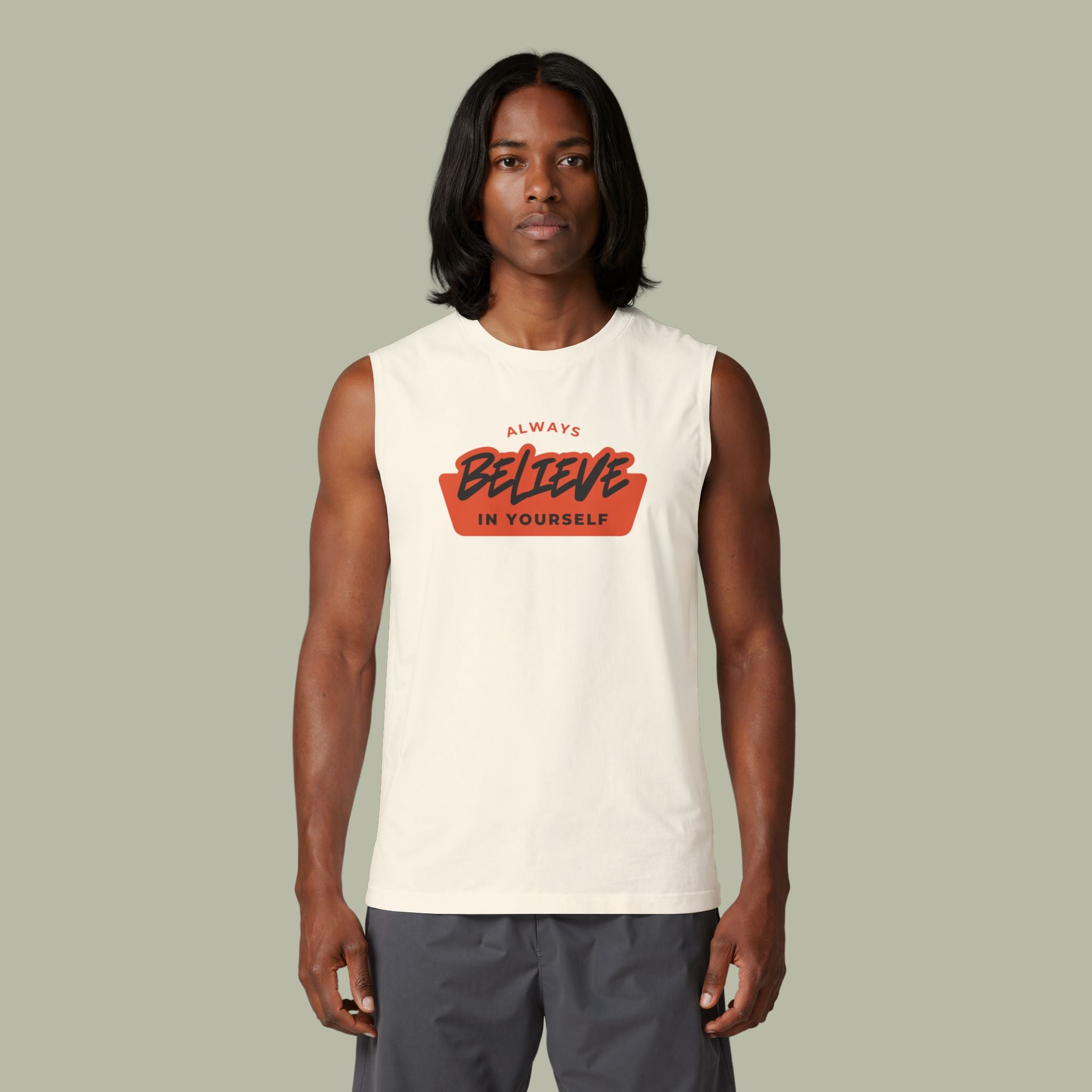 Muscle Tank — "Always Believe In Yourself" Motivational Fitness Tank - Image 3