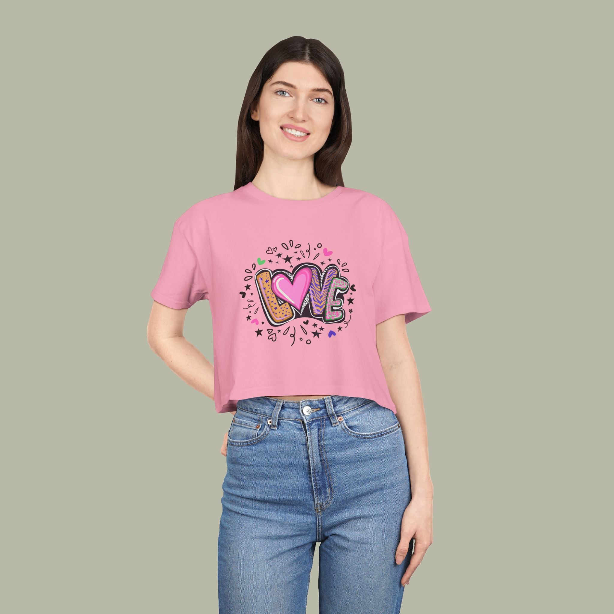 LOVE Heart Graffiti Crop Tee — Cute Love Graphic Top - Image 14