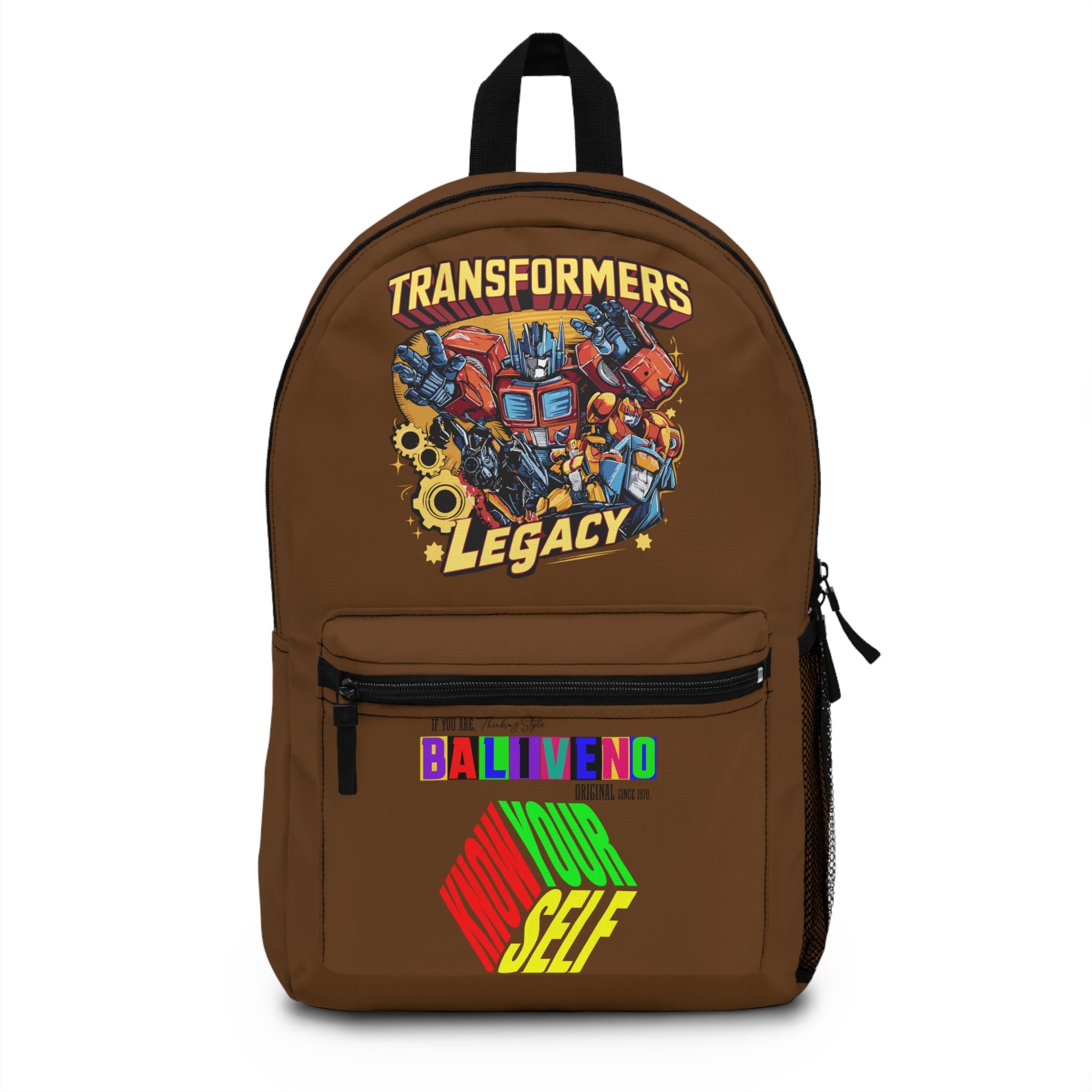 Transformers Legacy Backpack — Colorful 'Be Your Self' Graphic School Bag