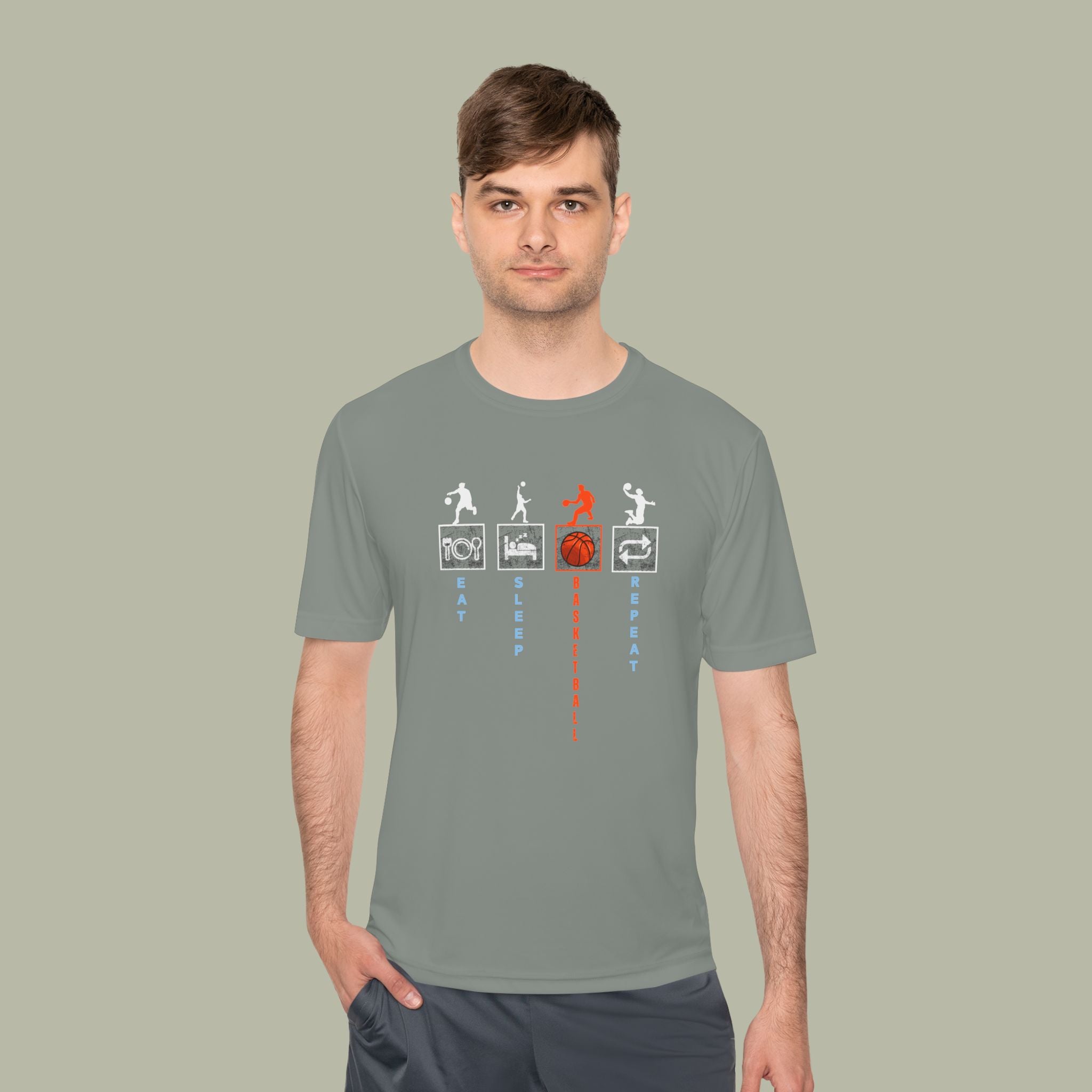 Eat Sleep Basketball Repeat Crew Graphic Tee — Rhythm, Steps & Movement - Image 5