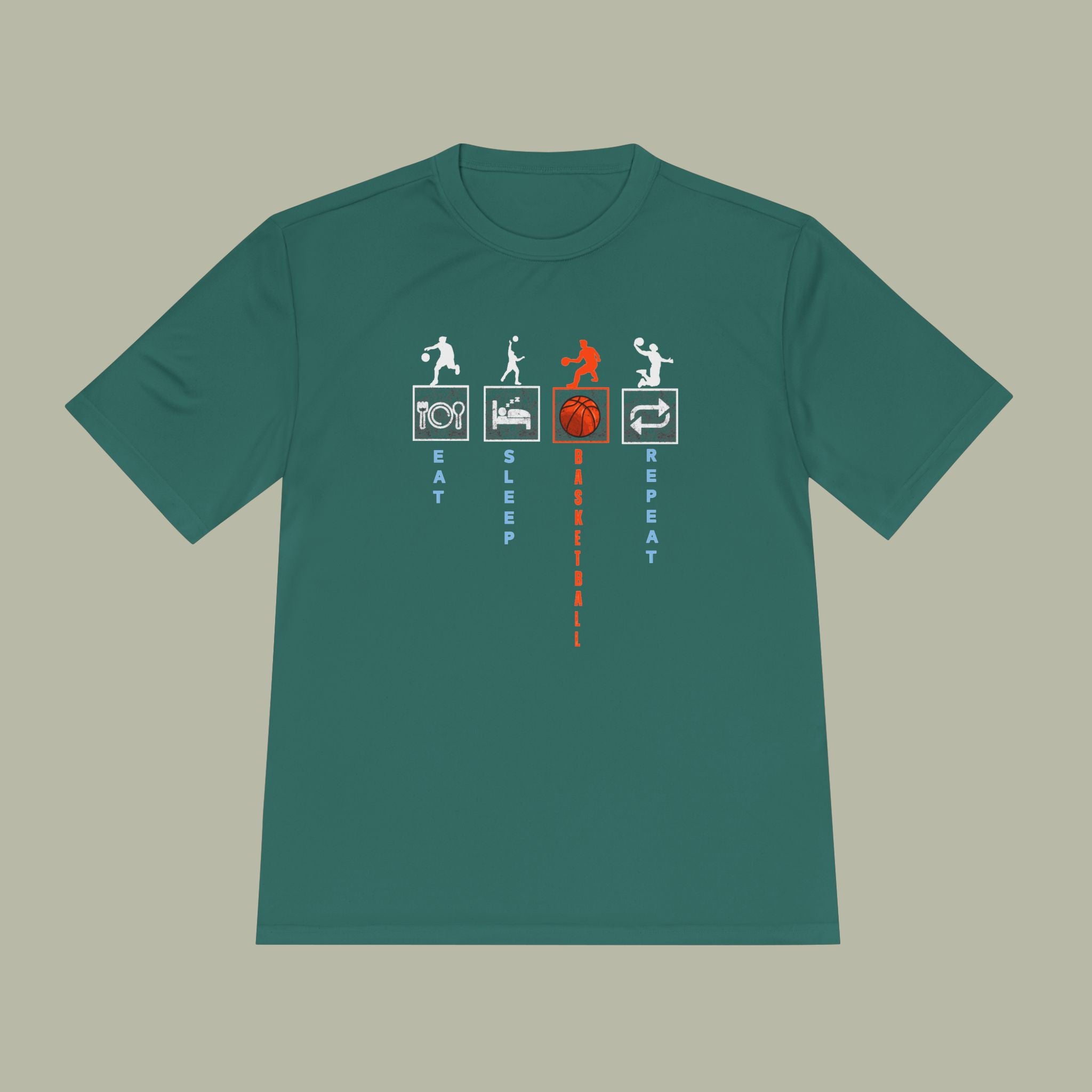 Eat Sleep Basketball Repeat Crew Graphic Tee — Rhythm, Steps & Movement - Image 26