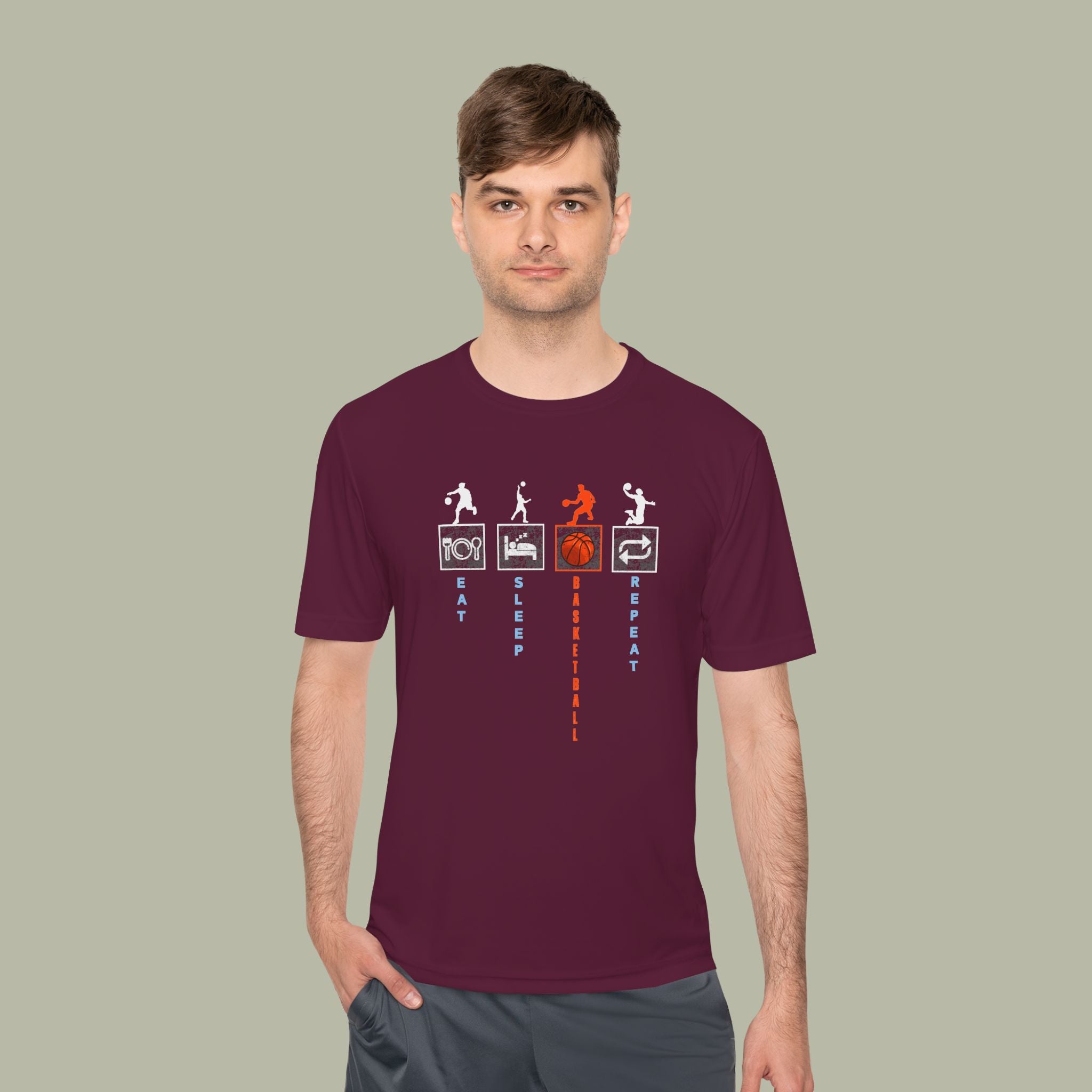 Eat Sleep Basketball Repeat Crew Graphic Tee — Rhythm, Steps & Movement - Image 12