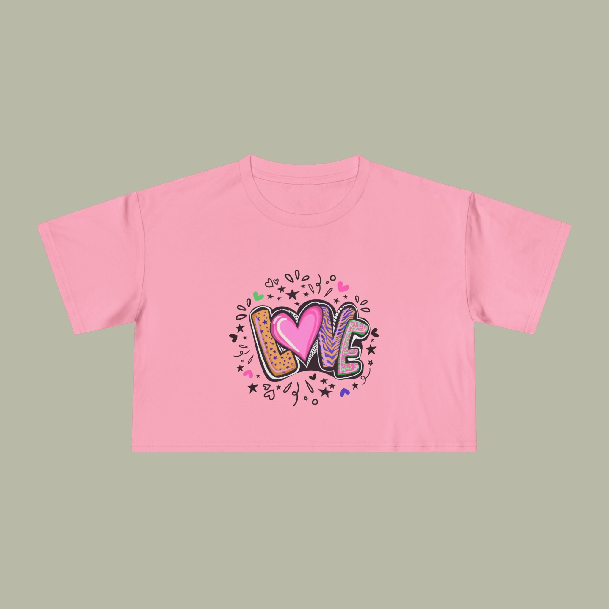 LOVE Heart Graffiti Crop Tee — Cute Love Graphic Top - Image 7