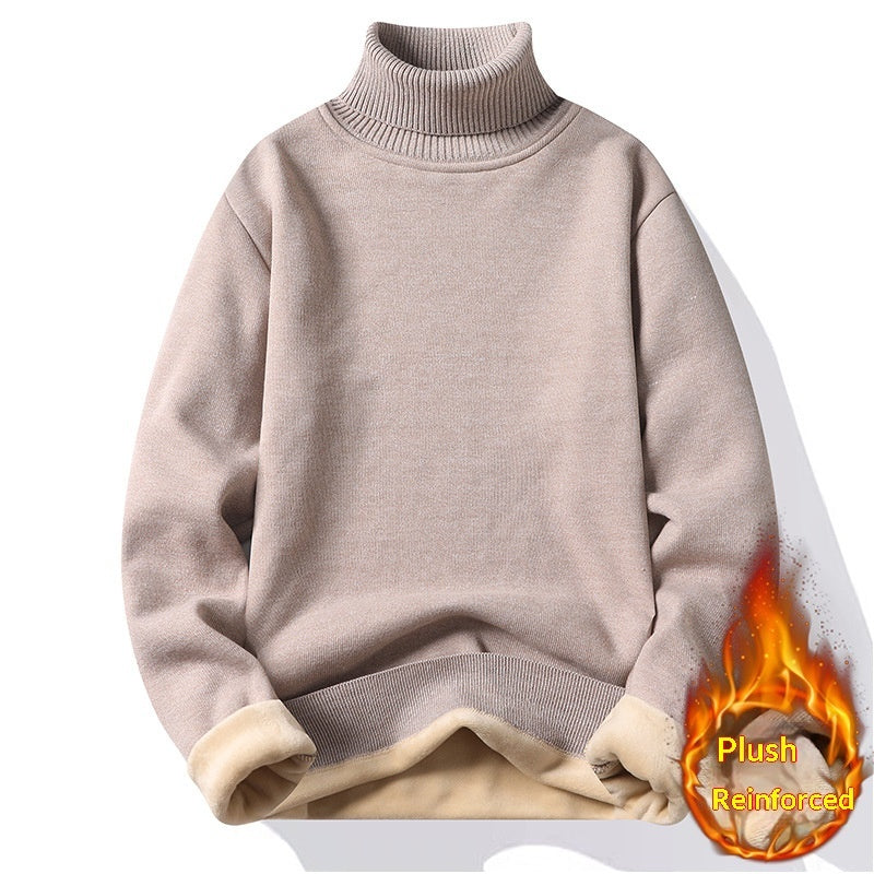 New Solid Black Knitted Mens Fleece-lined Base Layer - Image 8