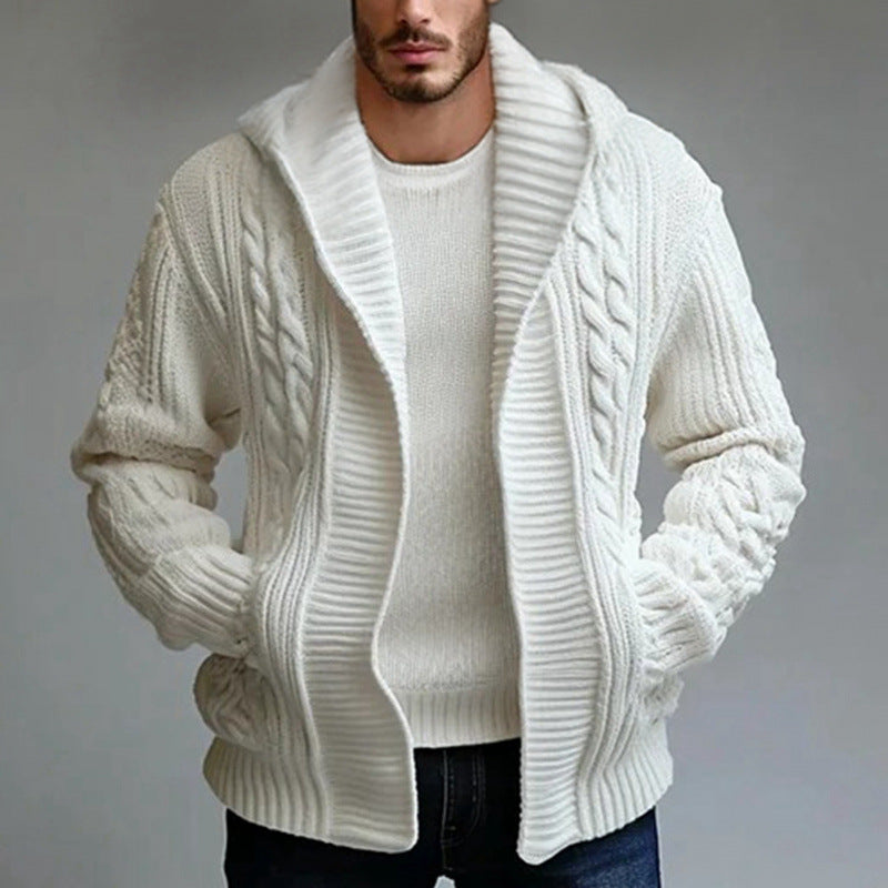 European And American Mens Twisted-knit Cardigan Sweater - Image 5
