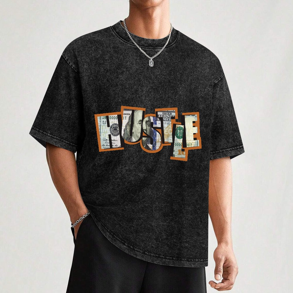 Baliveno hustle wash off shoulder short-sleeved T-shirt