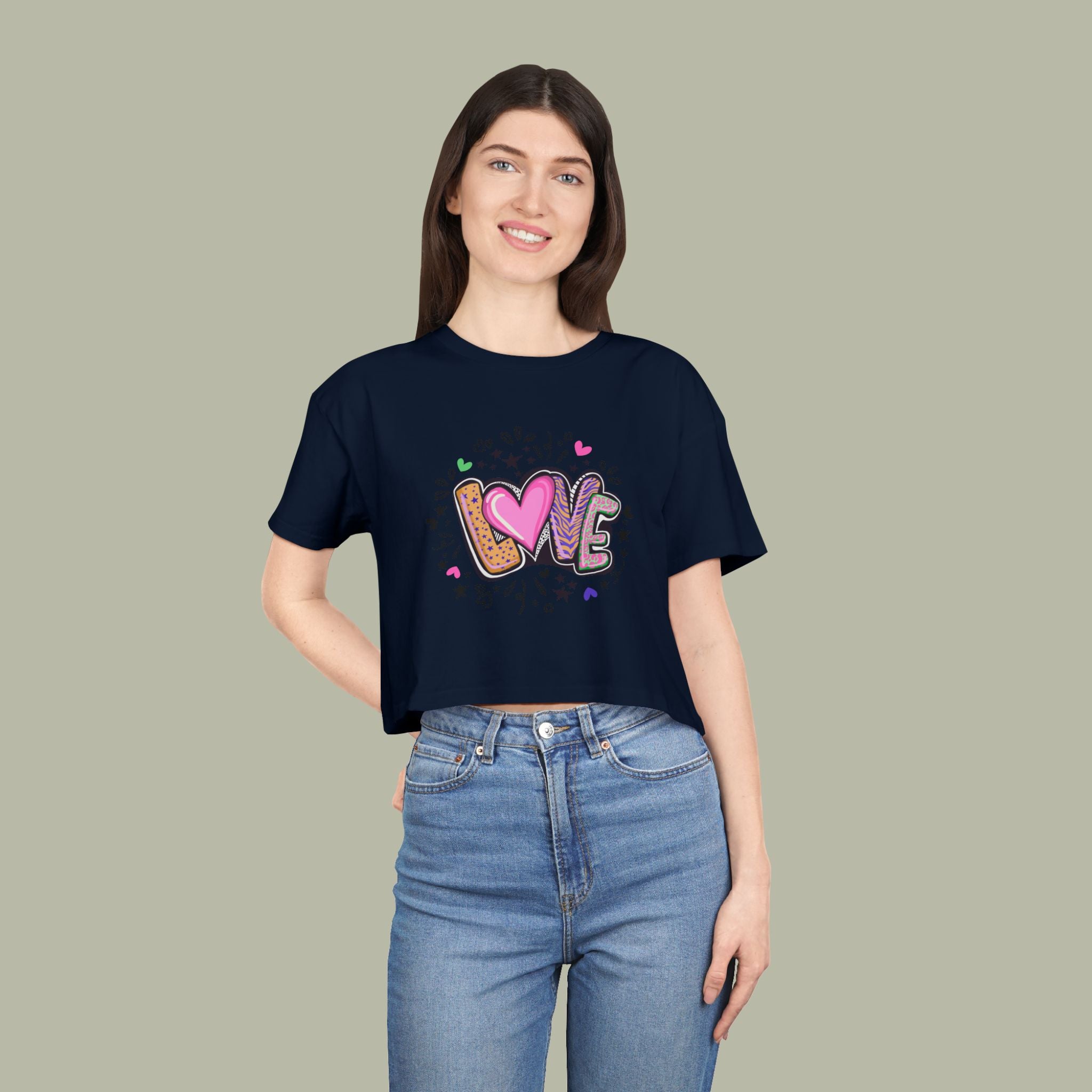 LOVE Heart Graffiti Crop Tee — Cute Love Graphic Top - Image 12