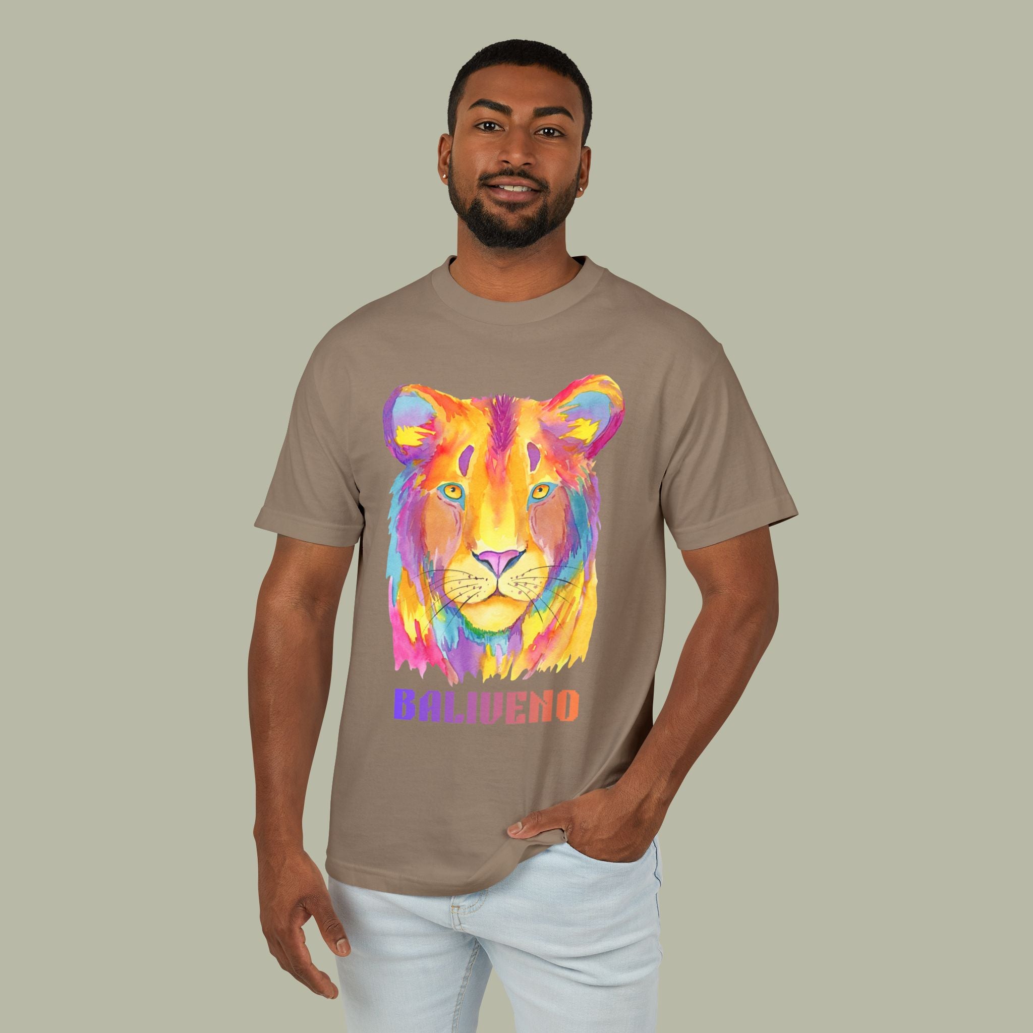 Baliveno Painted Lion Tee – 'Baliveno' Vibrant Wildlife Graphic T-Shirt - Image 8
