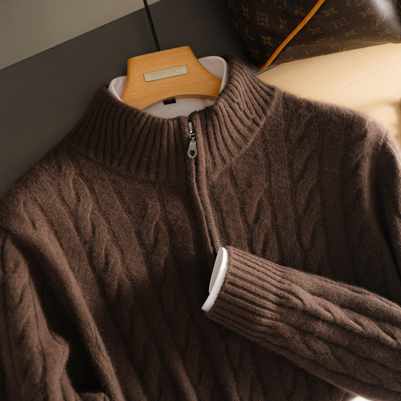 Versatile Casual Half-Neck Thermal Sweater In Pure Cashmere - Image 3