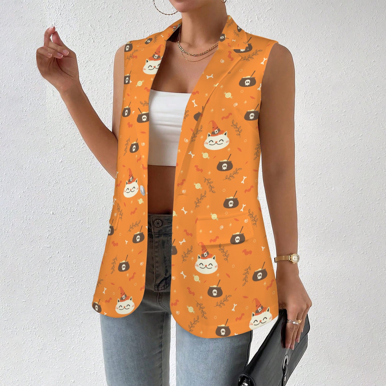 Women's Sleeveless Blazer popular fashion - Image 2