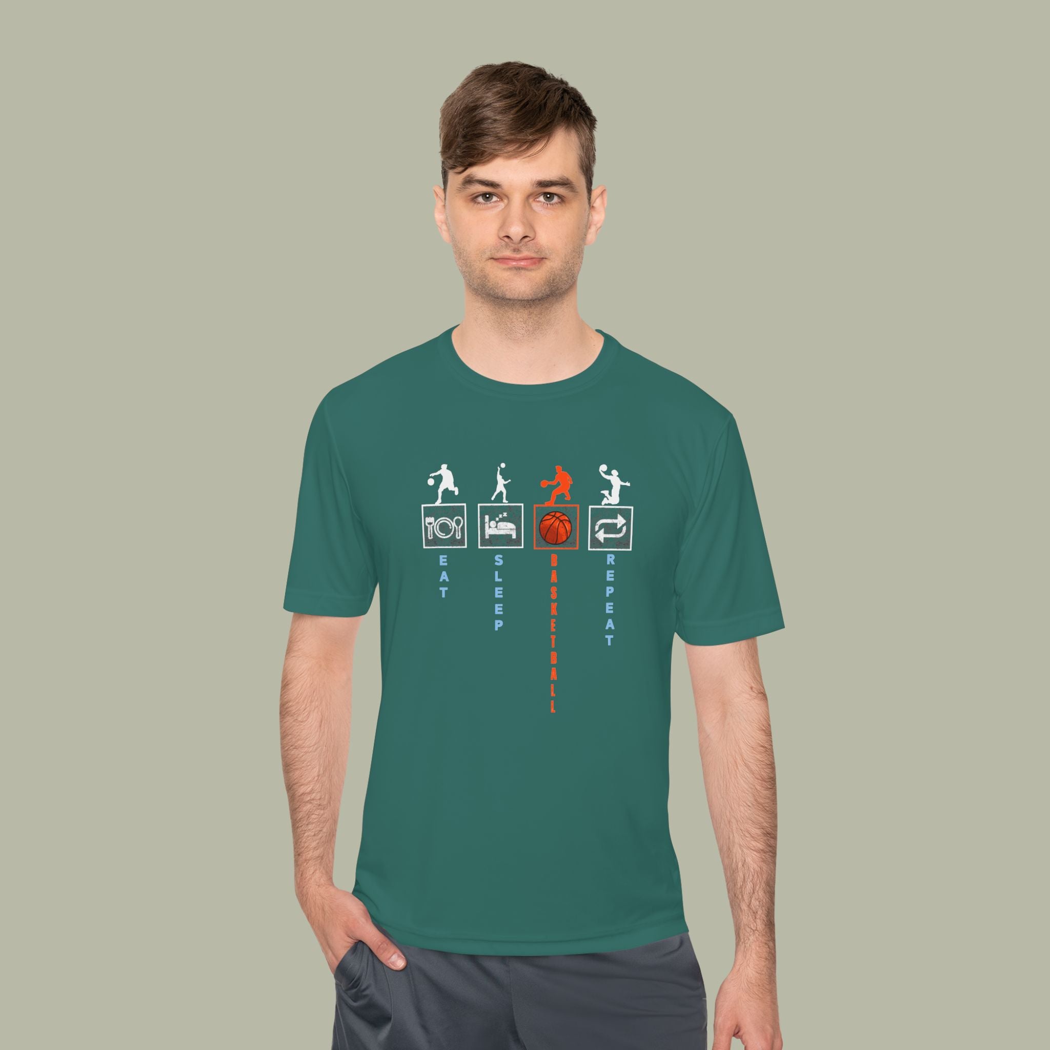 Eat Sleep Basketball Repeat Crew Graphic Tee — Rhythm, Steps & Movement - Image 7