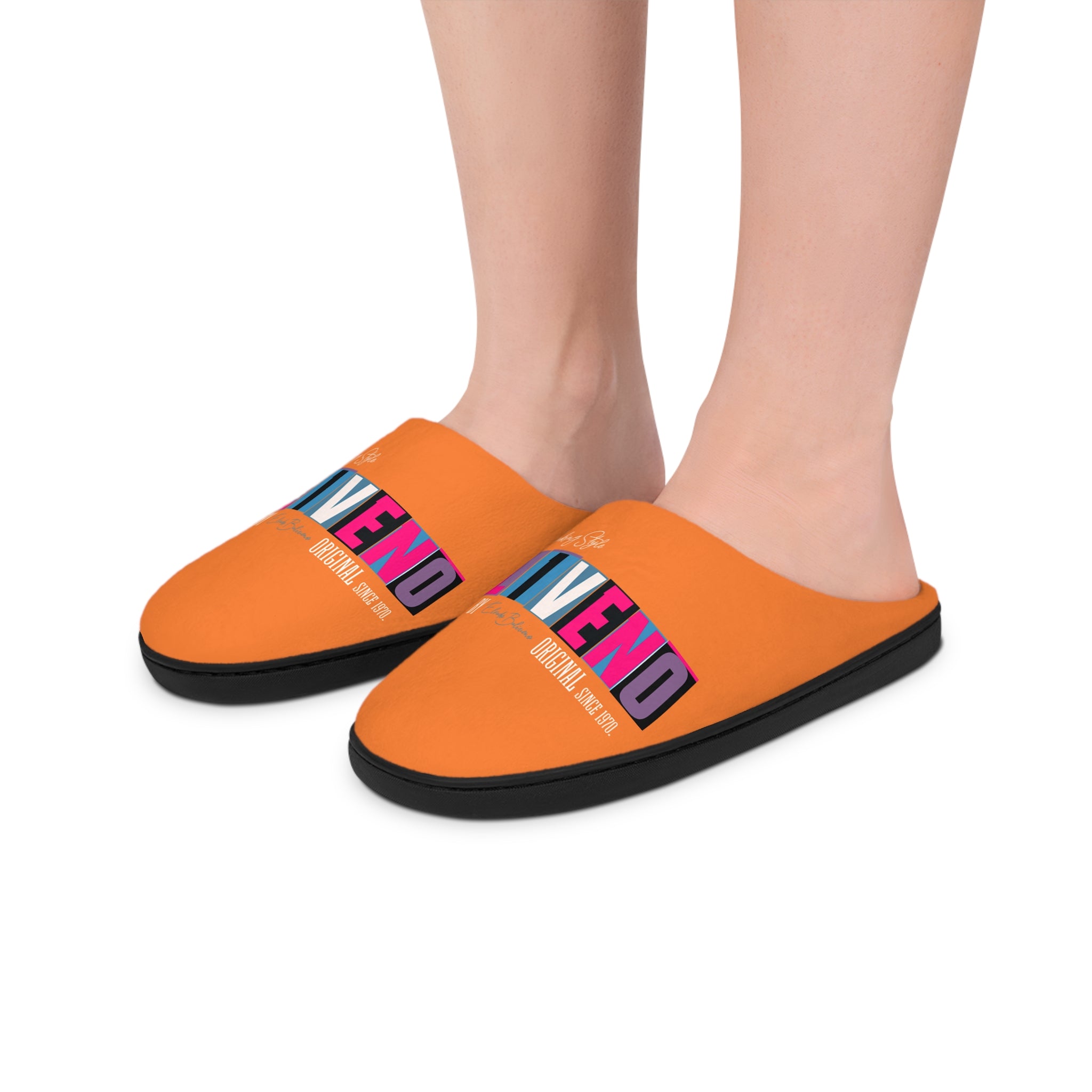Women's Indoor Slippers — Bright Orange 'BALIVENO' Cozy House Slides