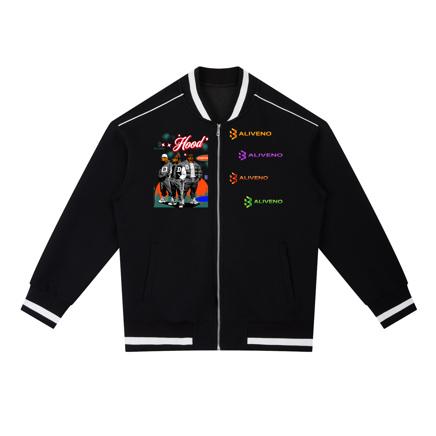 Baliveno Limited Edition Contrast Piping Zip Bomber Jacket