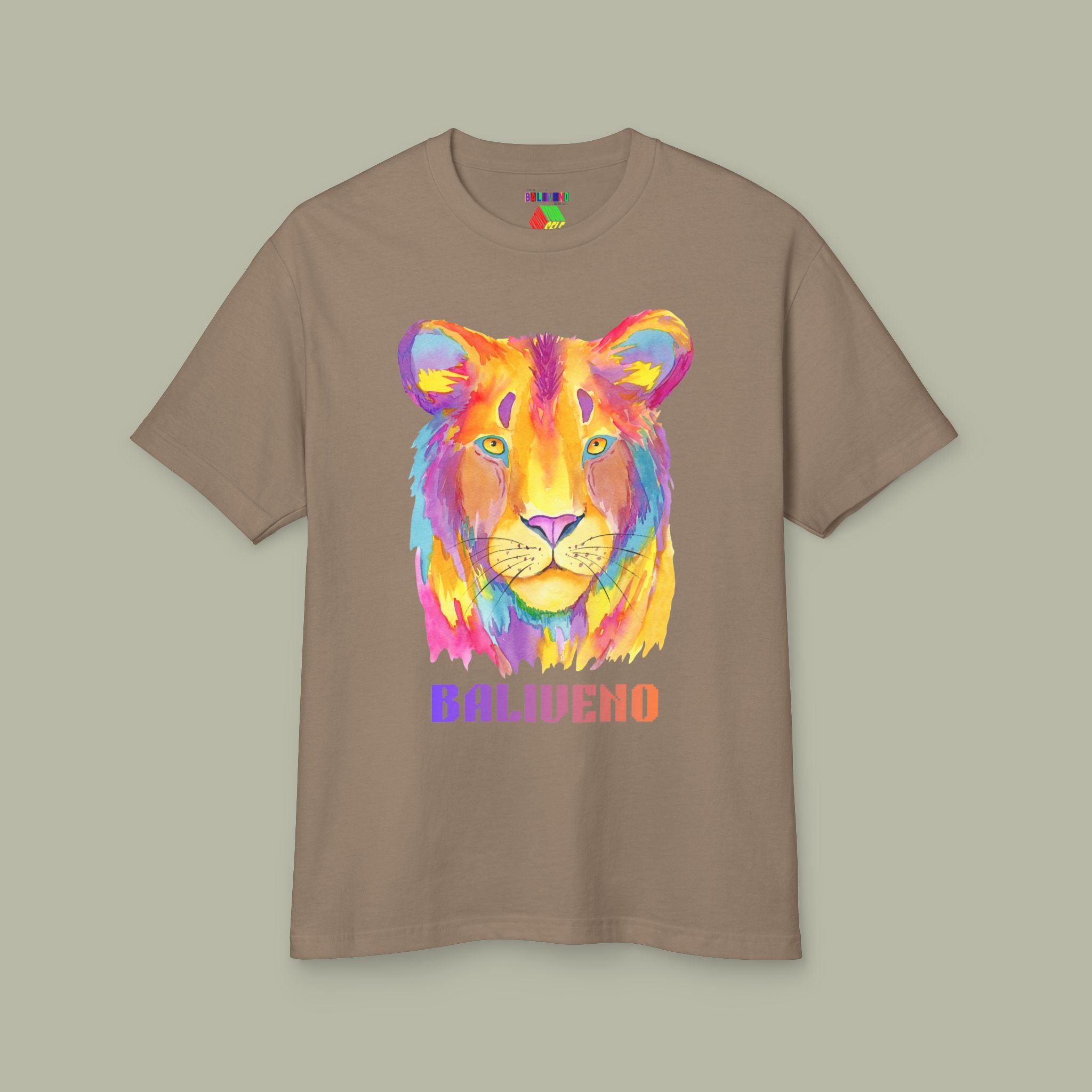 Baliveno Painted Lion Tee – 'Baliveno' Vibrant Wildlife Graphic T-Shirt - Image 3