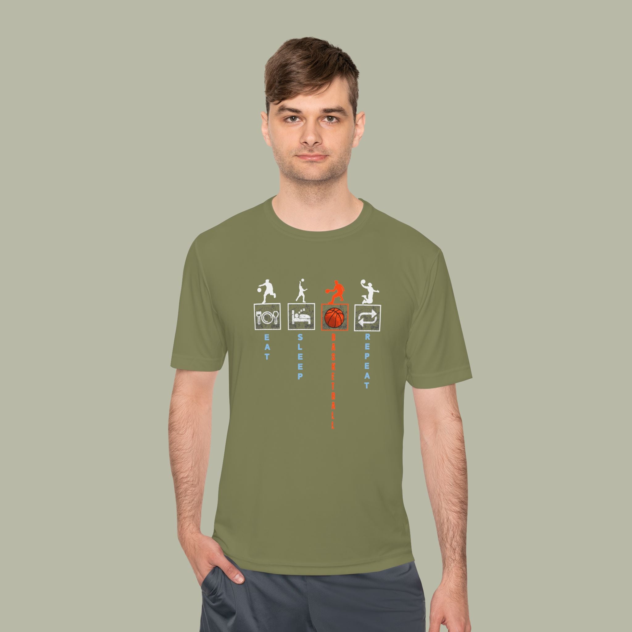 Eat Sleep Basketball Repeat Crew Graphic Tee — Rhythm, Steps & Movement - Image 4