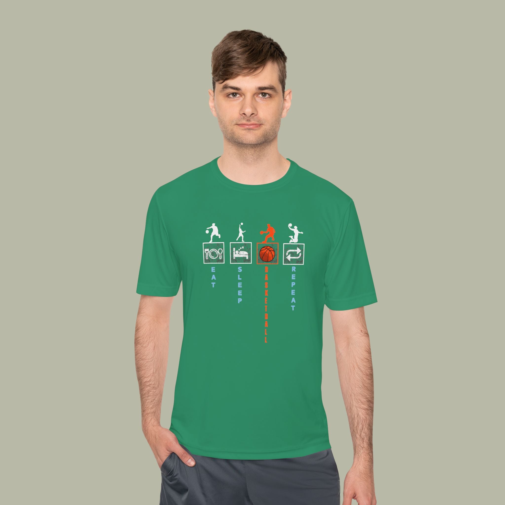 Eat Sleep Basketball Repeat Crew Graphic Tee — Rhythm, Steps & Movement - Image 6