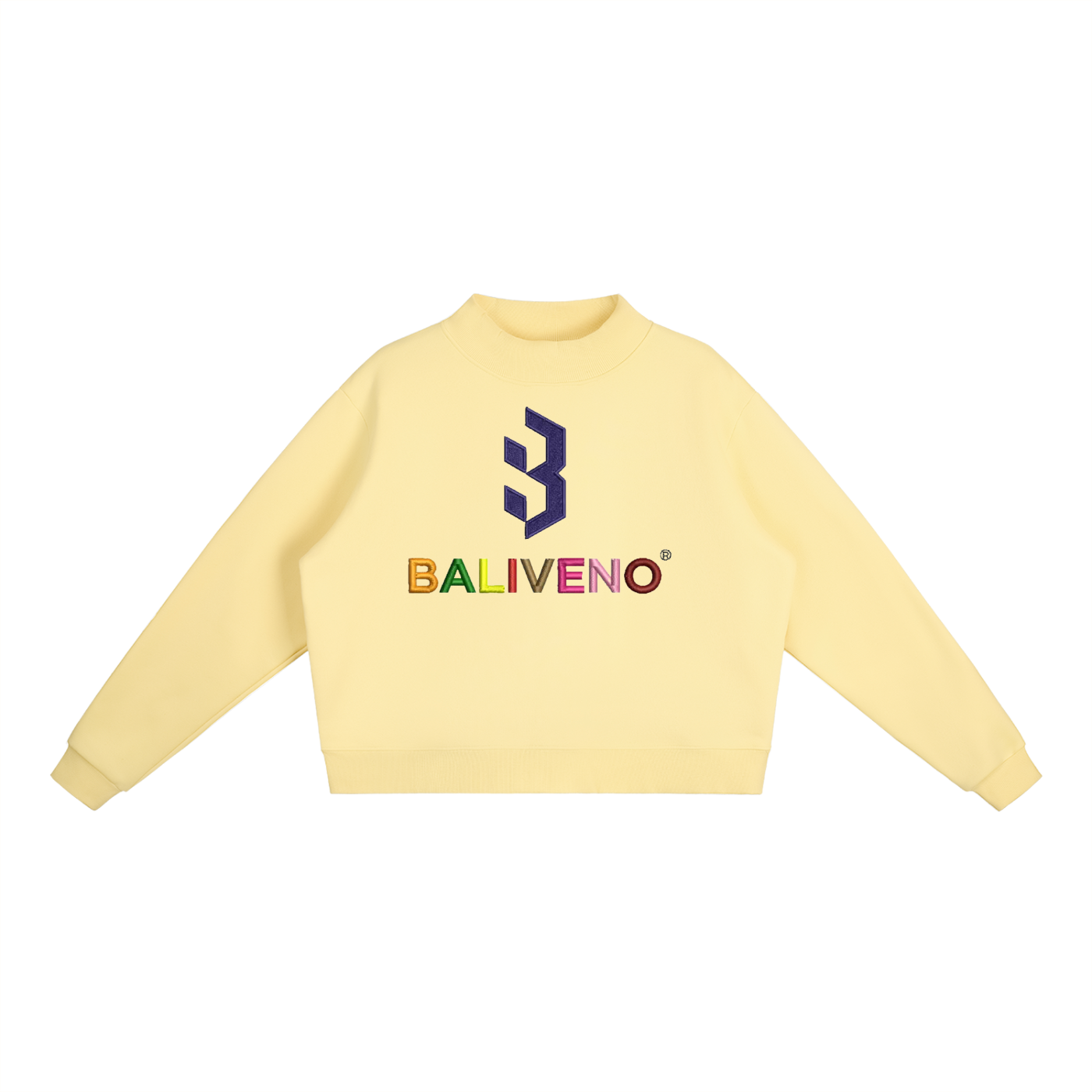 Essential Fleece Mock-Neck Crew Sweatshirt