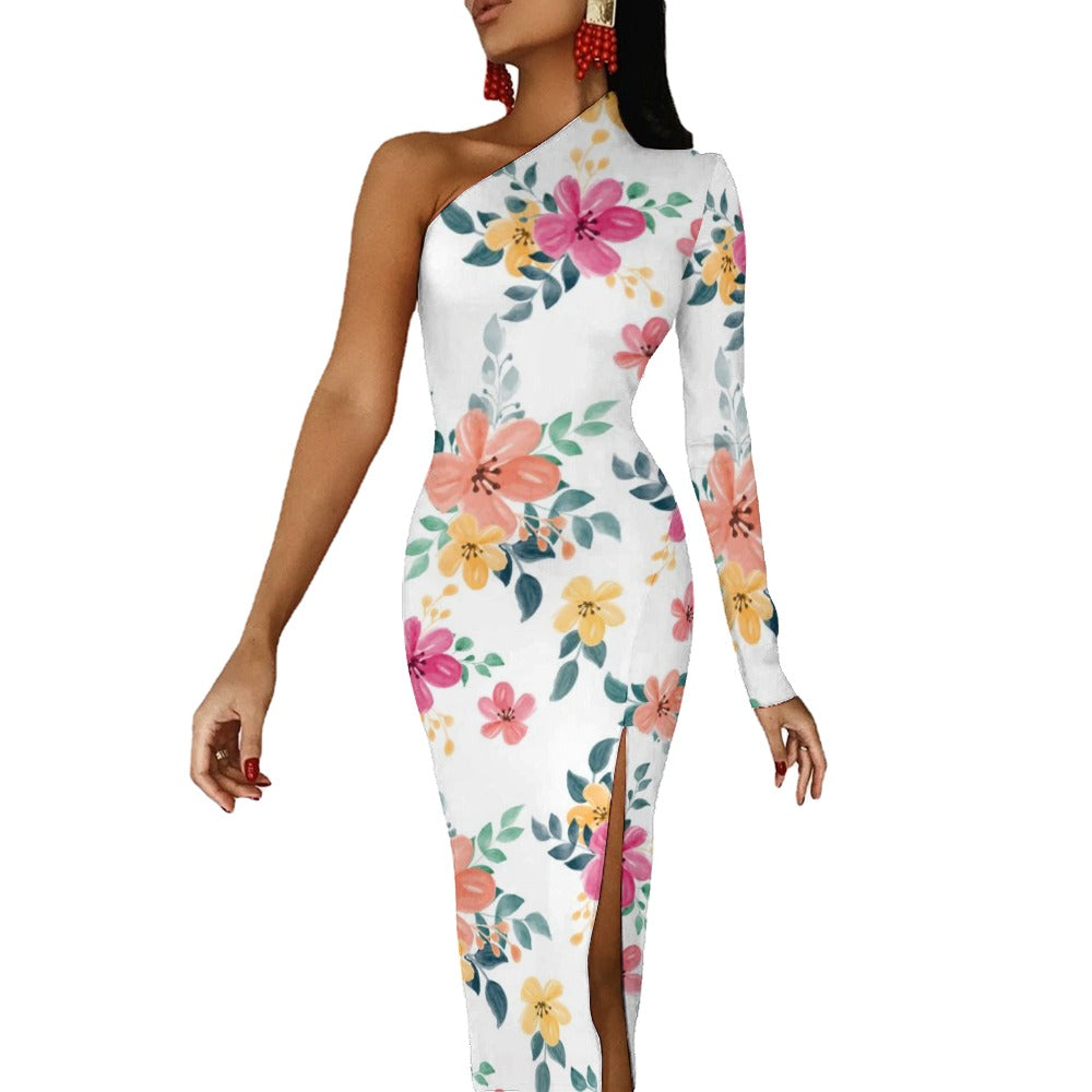Half Sleeve Slit Dress - Image 2