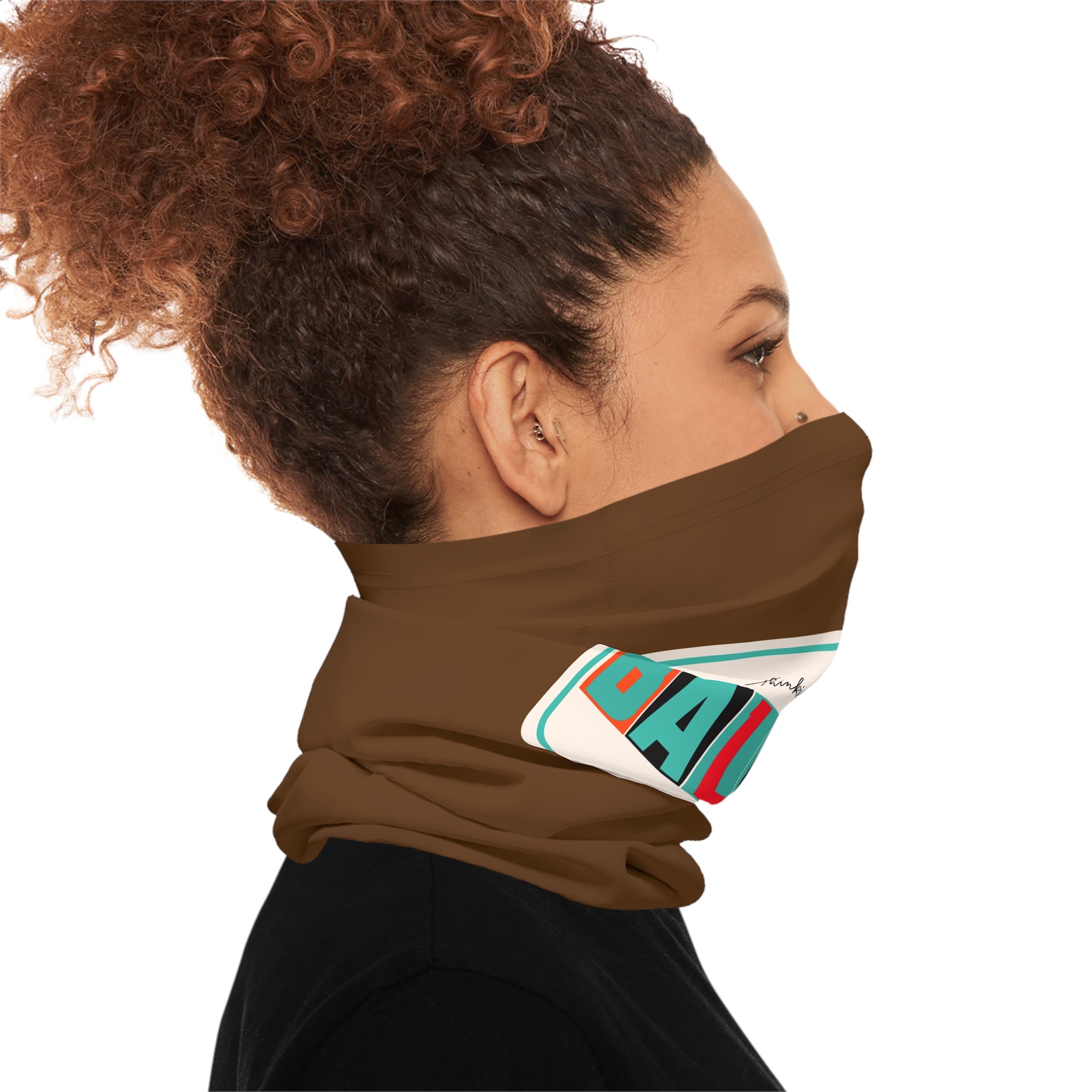 Balveno Retro Patch Neck Gaiter — Lightweight Brown Face Scarf - Image 2