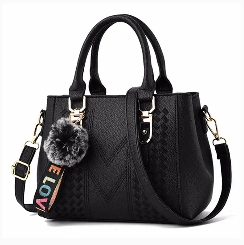 Embroidery Messenger Bags Women Leather Handbags Bags for Women Sac a Main Ladies hair ball Hand Bag - Image 44