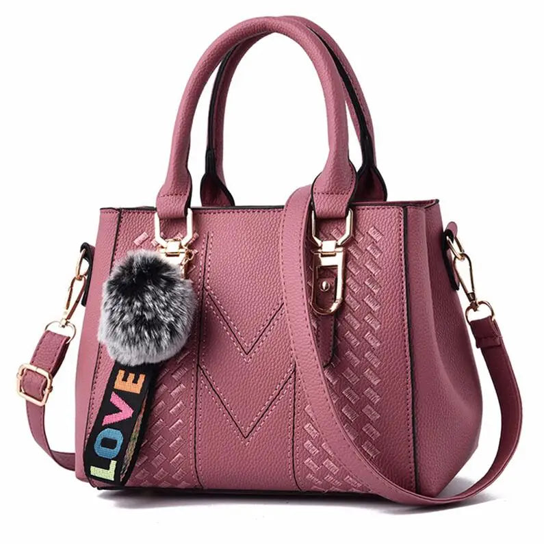 Embroidery Messenger Bags Women Leather Handbags Bags for Women Sac a Main Ladies hair ball Hand Bag - Image 36