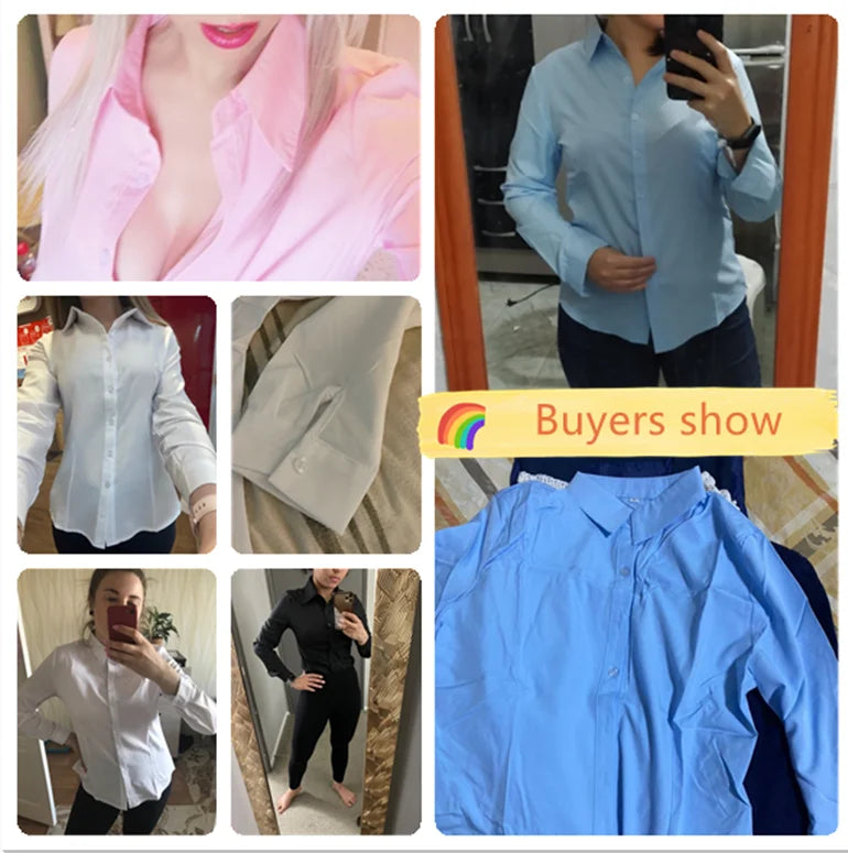 Women Shirts Blouses Women White Shirt Long Sleeve Blouse Female Tops OL Basic Shirt Blouses 2023 Fashion Elegant Woman Clothing - Image 8