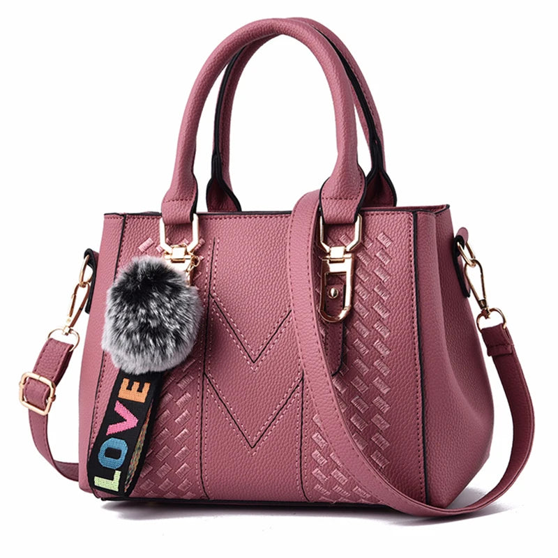 Embroidery Messenger Bags Women Leather Handbags Bags for Women Sac a Main Ladies hair ball Hand Bag - Image 20