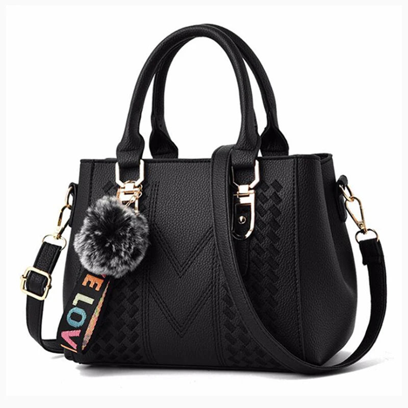 Embroidery Messenger Bags Women Leather Handbags Bags for Women Sac a Main Ladies hair ball Hand Bag - Image 18