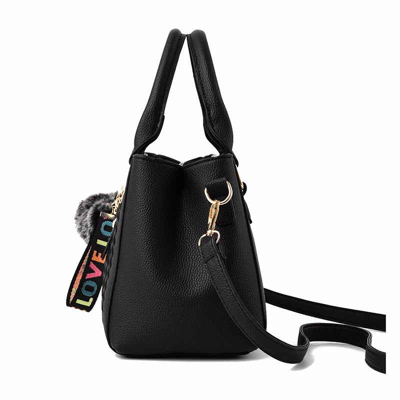 Embroidery Messenger Bags Women Leather Handbags Bags for Women Sac a Main Ladies hair ball Hand Bag - Image 13