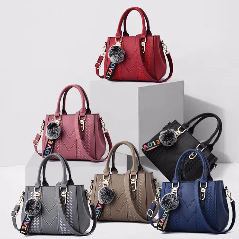 Embroidery Messenger Bags Women Leather Handbags Bags for Women Sac a Main Ladies hair ball Hand Bag - Image 24