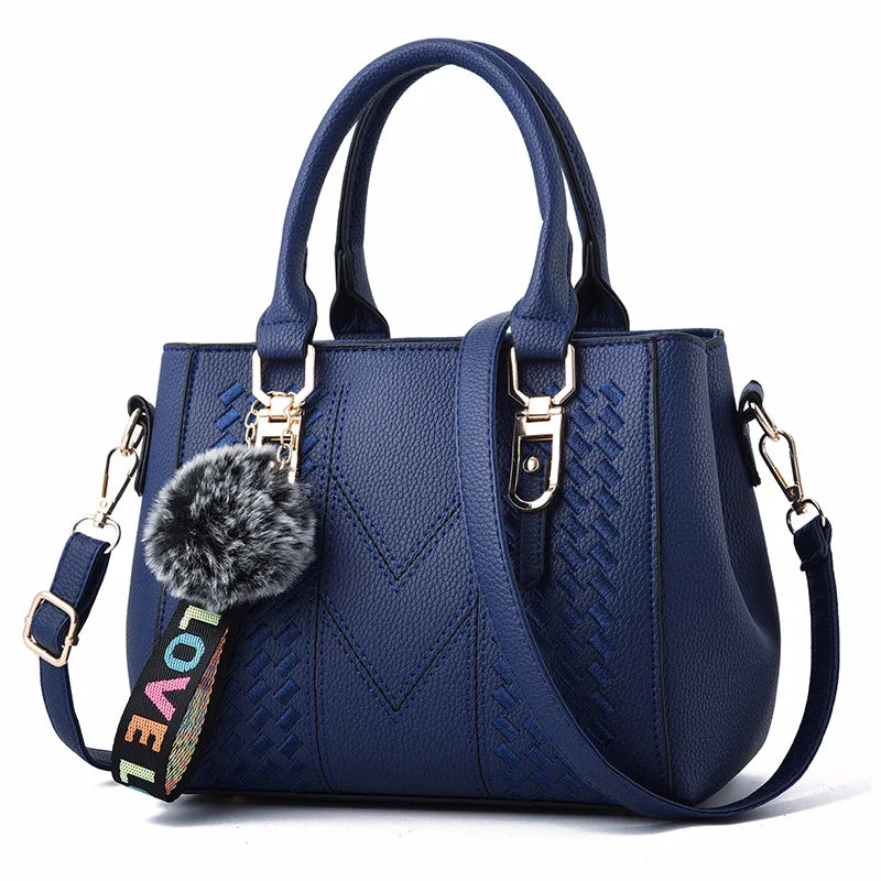 Embroidery Messenger Bags Women Leather Handbags Bags for Women Sac a Main Ladies hair ball Hand Bag - Image 23