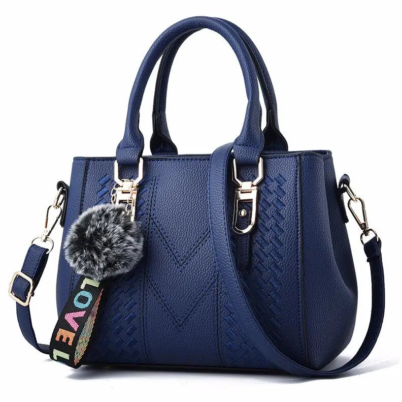 Embroidery Messenger Bags Women Leather Handbags Bags for Women Sac a Main Ladies hair ball Hand Bag - Image 43
