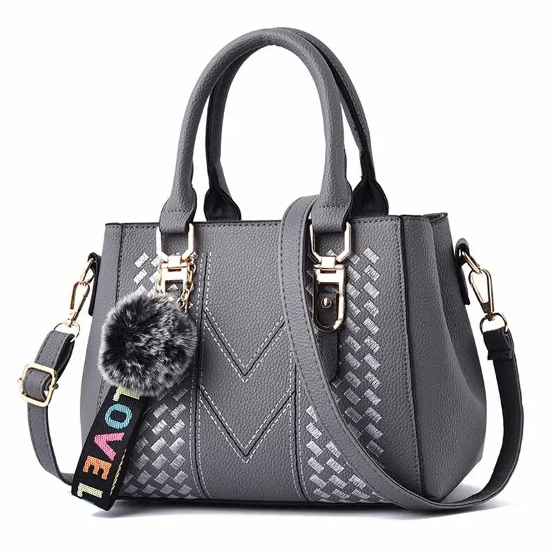 Embroidery Messenger Bags Women Leather Handbags Bags for Women Sac a Main Ladies hair ball Hand Bag - Image 39