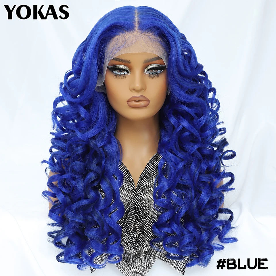 Latisha 13X6 Synthetic Lace Frontal Wig Pre Plucked Lace Front Wig With Baby Hair For Women Curly Highlight Ombre Blonde Female - Image 9