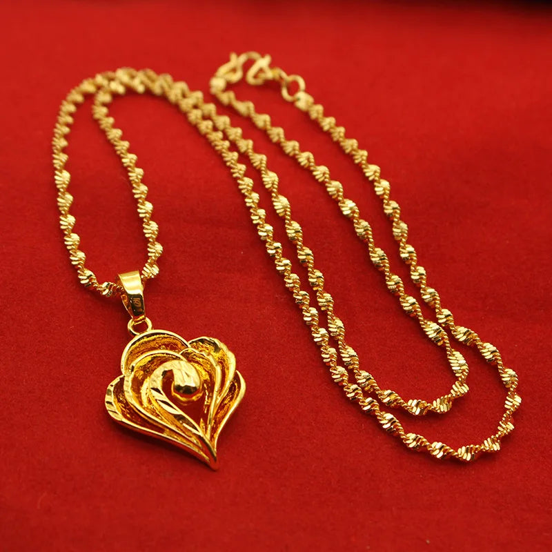 9999 24K REAL gold necklace women's real gold necklace pendant gold necklace women's jewelry fashion hundred items - Image 19